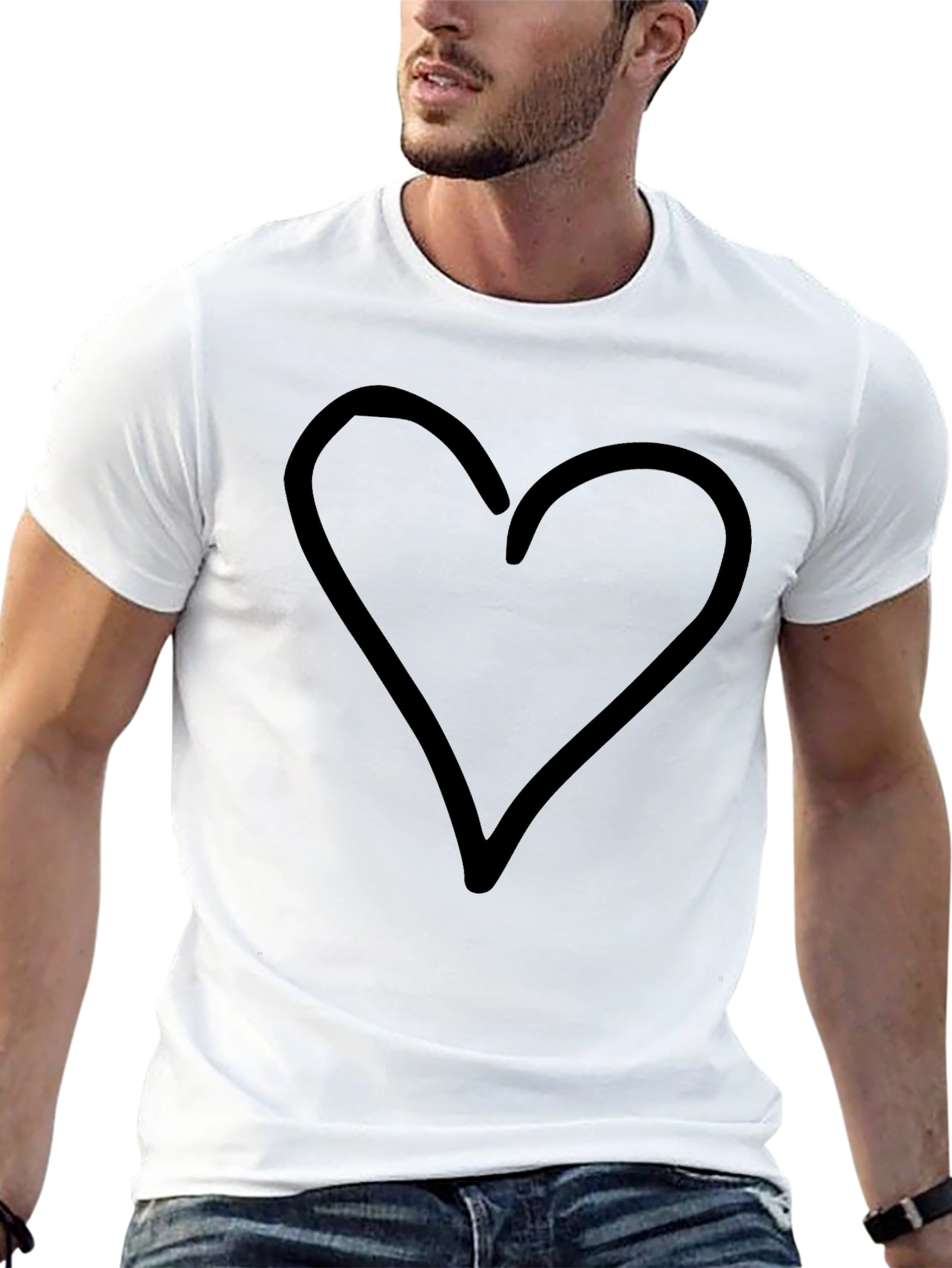 Heart Graphic Black T-Shirt - Casual Style
