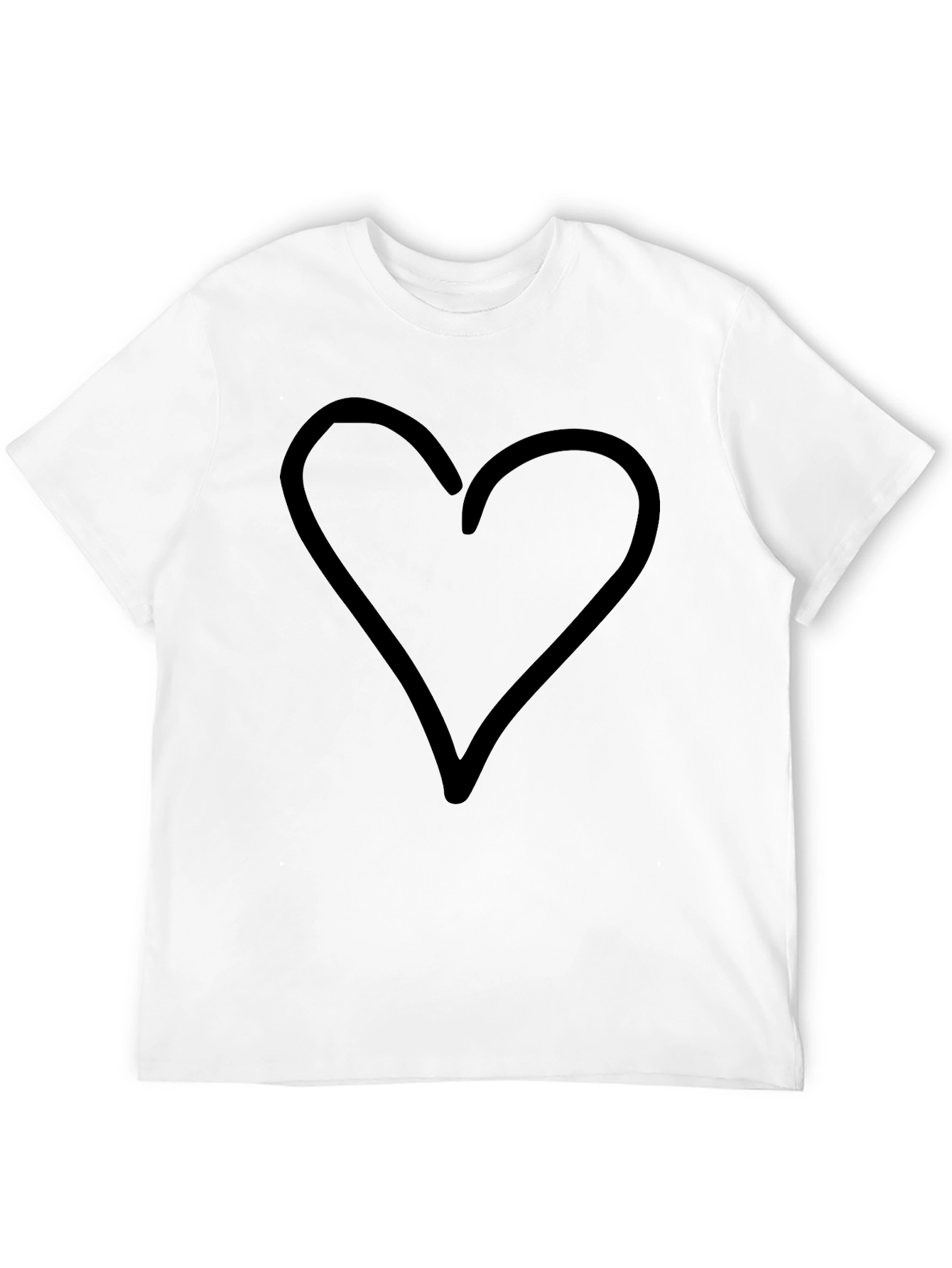 Heart Graphic Black T-Shirt - Casual Style