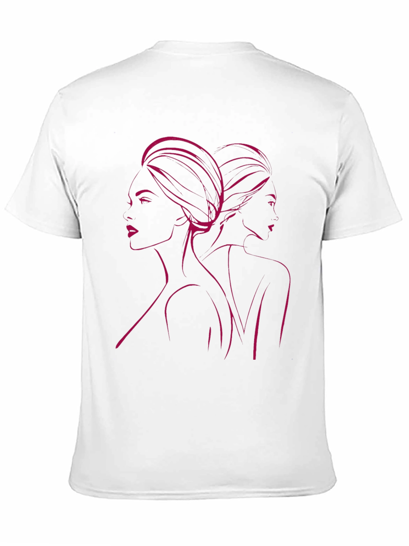 Stylish Black T-Shirt with Woman Portrait Design