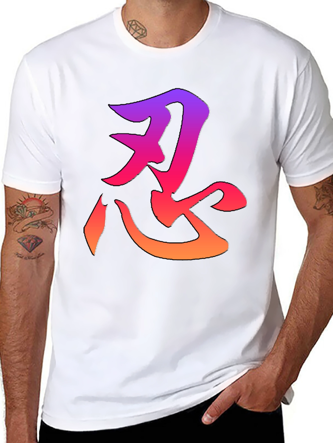 Ninja Symbol T-Shirt - Gradient Design