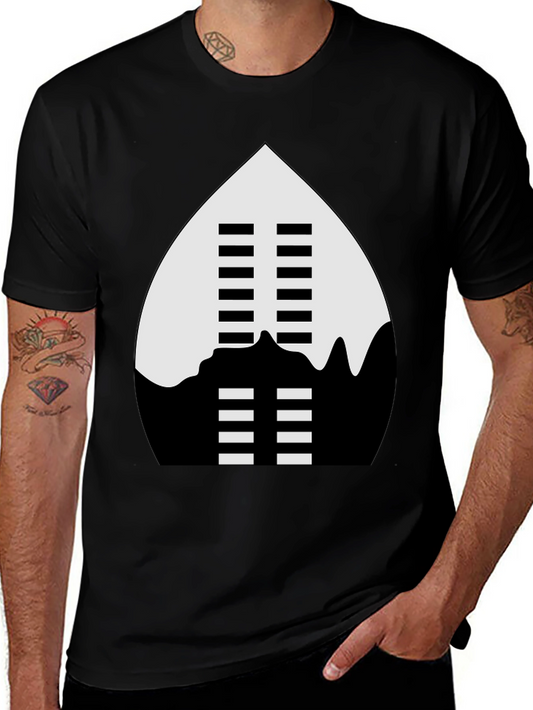 Graphic Tee - Eswatini Shield Design - Black Cotton T-Shirt