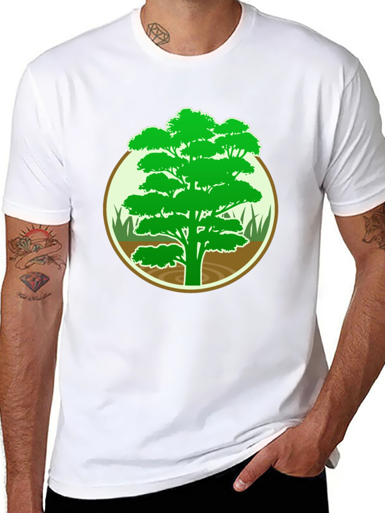Nature Tree Graphic Tee - Mens Black T-Shirt