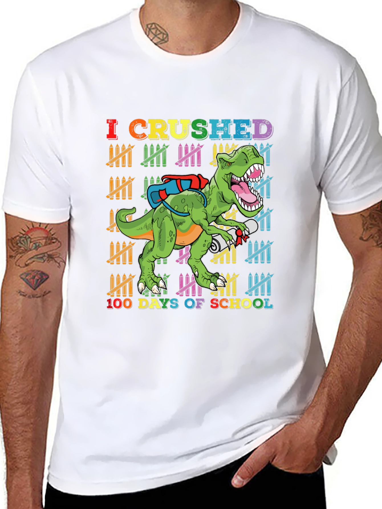 Crushed 100 Days T-Rex Back to School Shirt