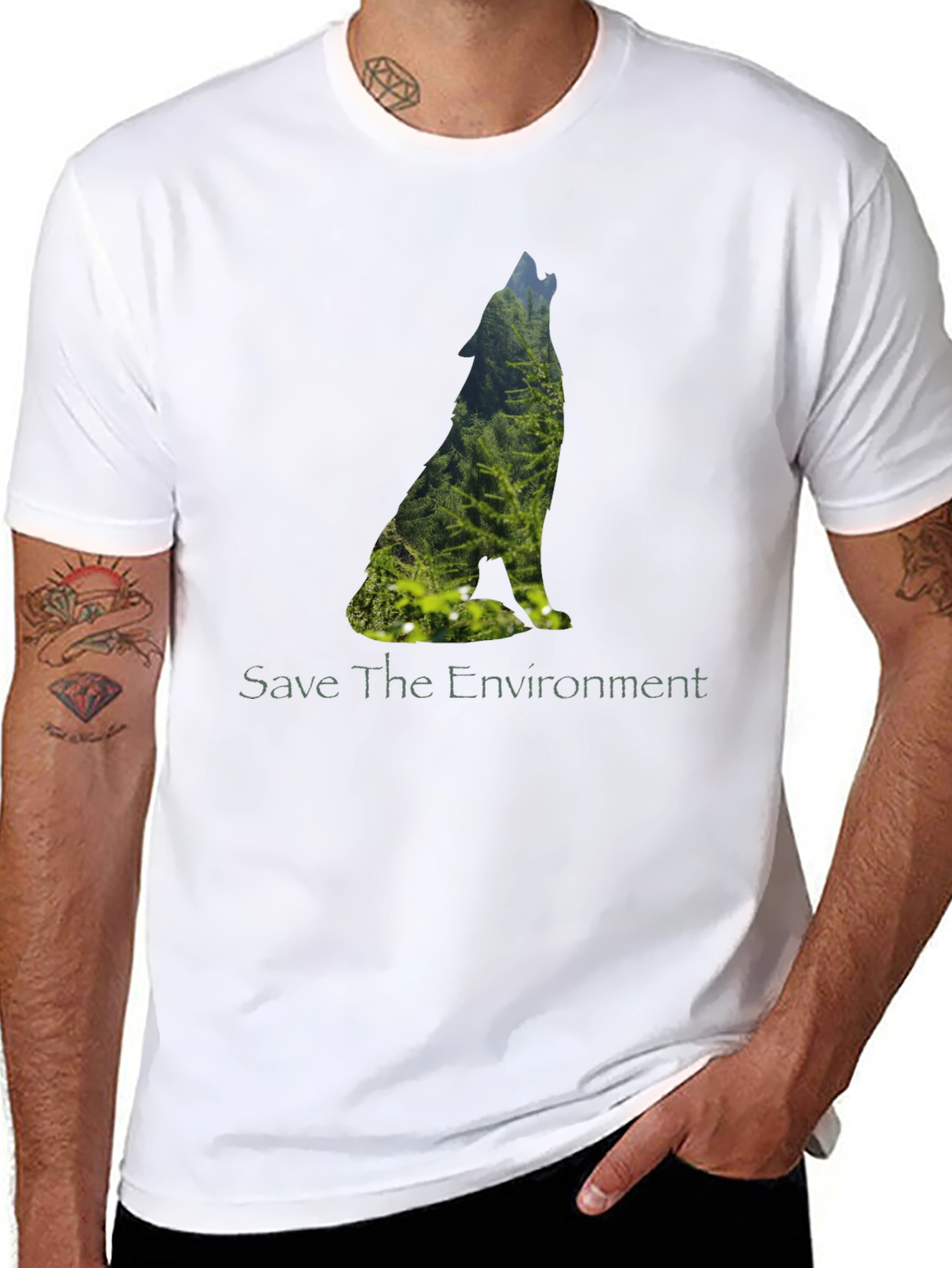 Save the Environment Wolf Graphic Tee