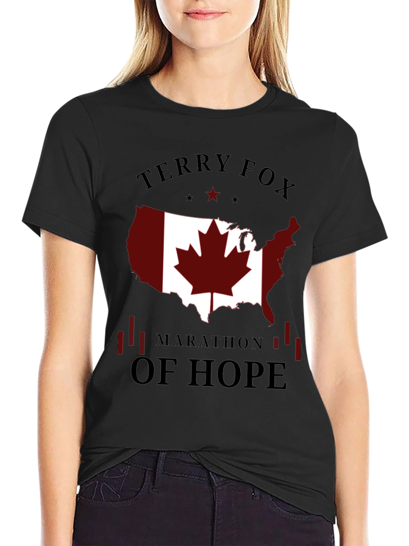 Terry Fox Marathon of Hope Black T-Shirt