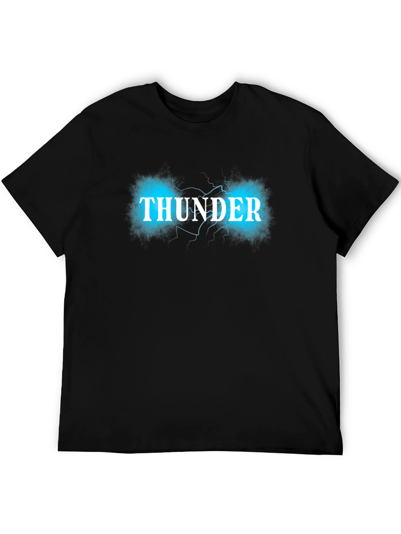 Thunder Graphic Print Black T-Shirt