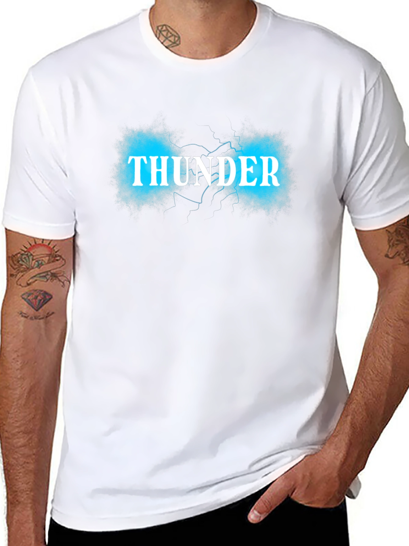 Thunder Graphic Print Black T-Shirt