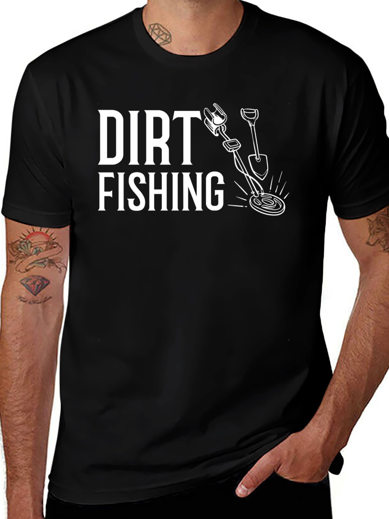 Dirt Fishing Graphic T-Shirt - Metal Detecting Hobby Tee