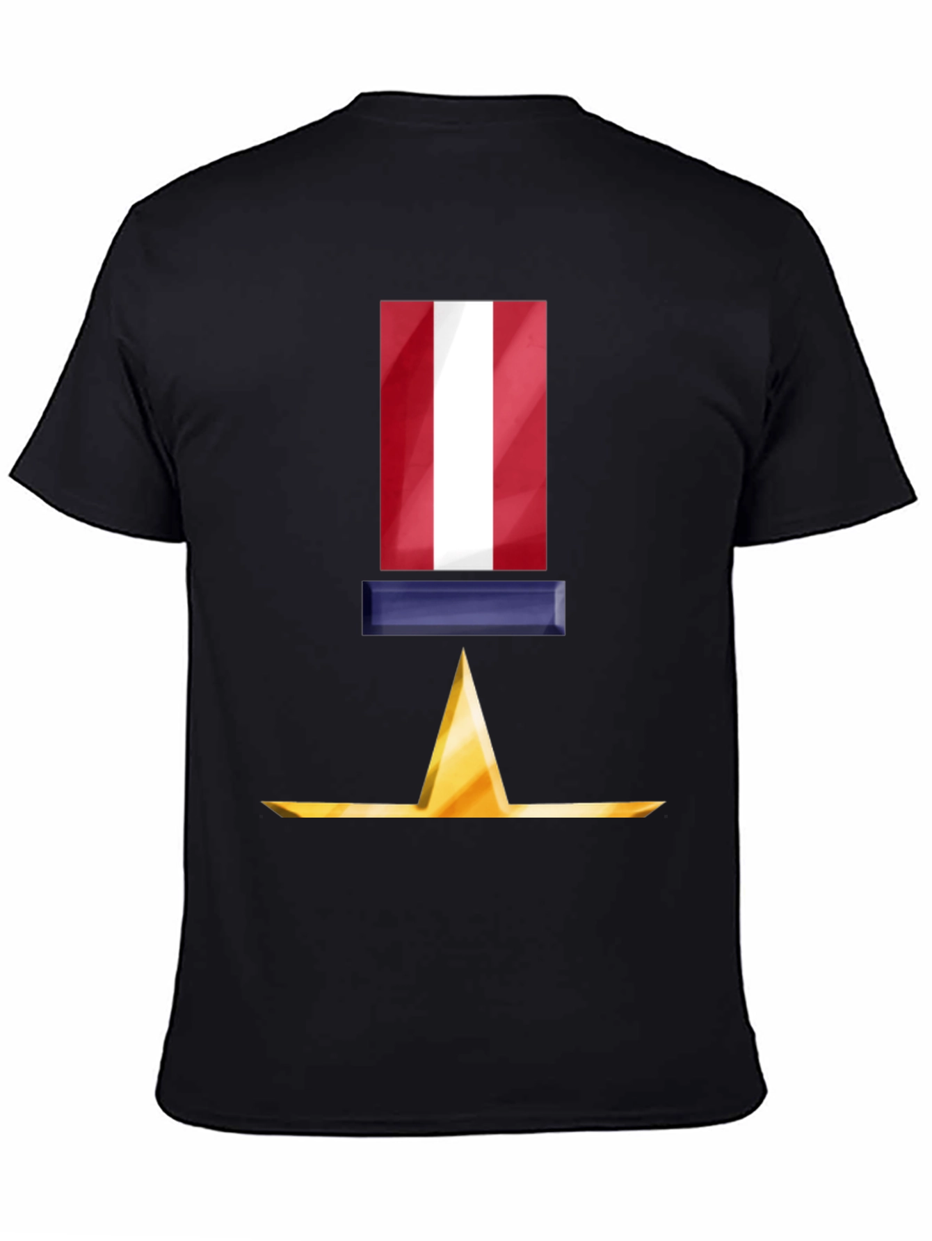 Patriotic Star Symbol Black T-Shirt
