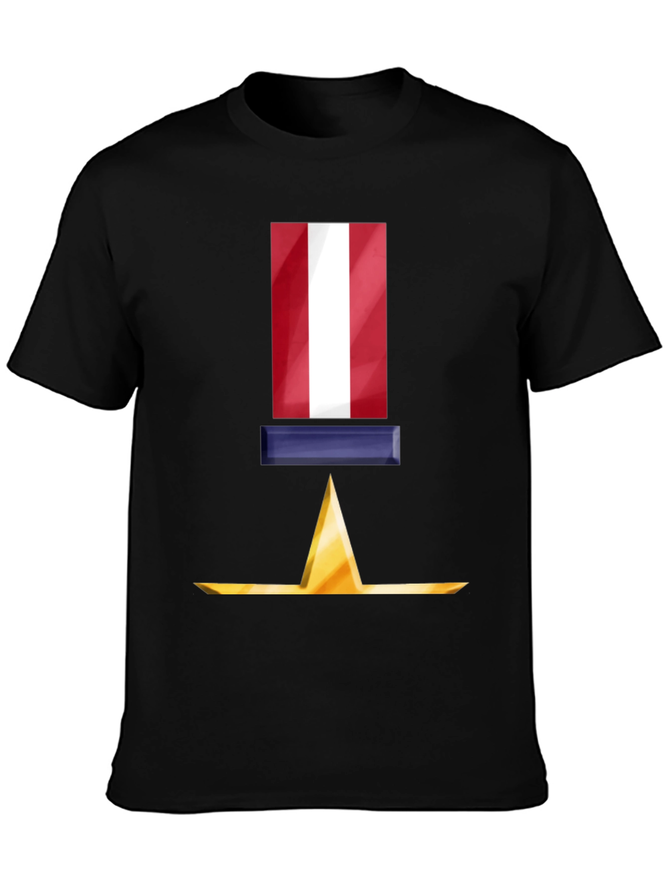 Patriotic Star Symbol Black T-Shirt