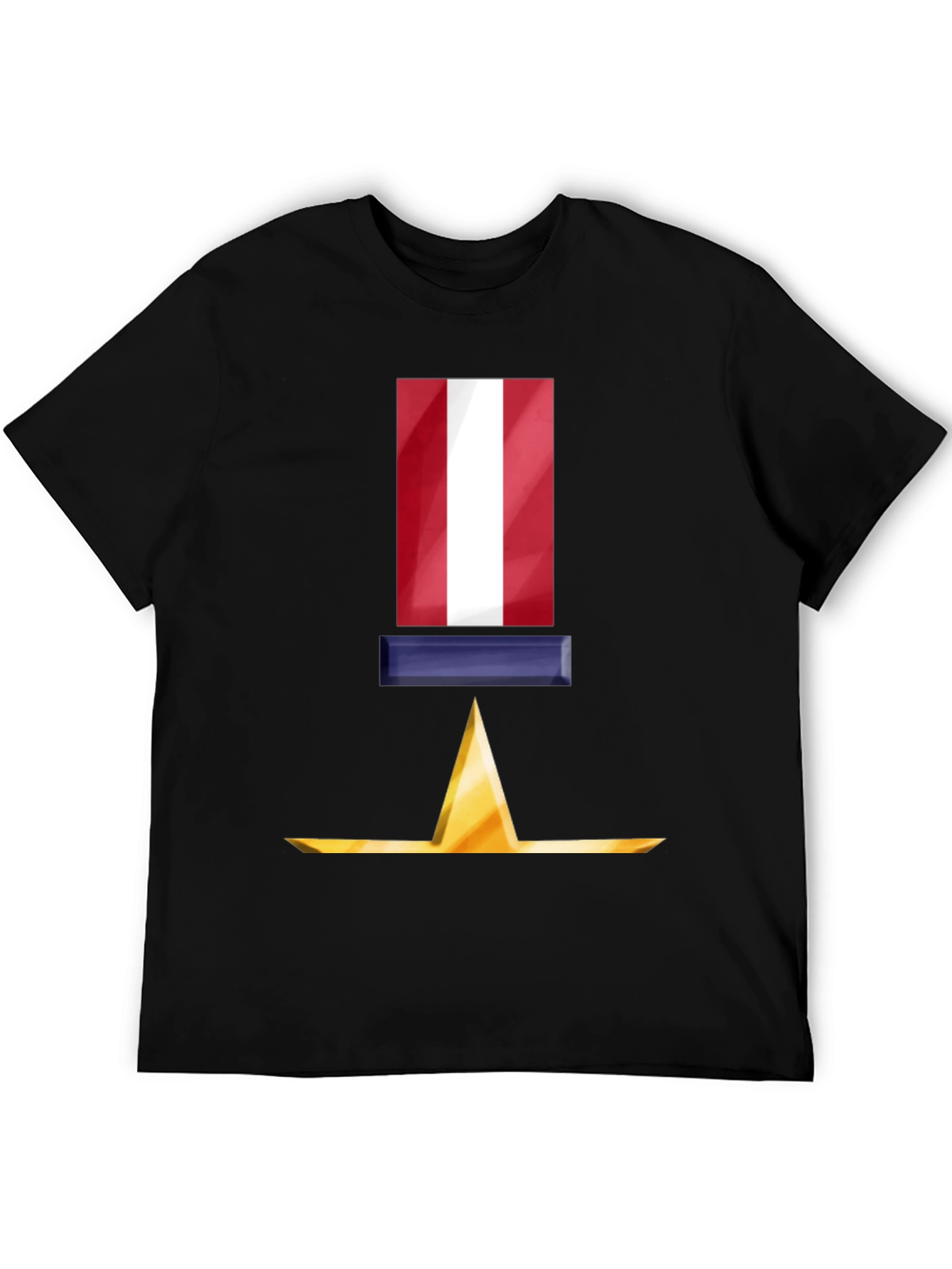 Patriotic Star Symbol Black T-Shirt