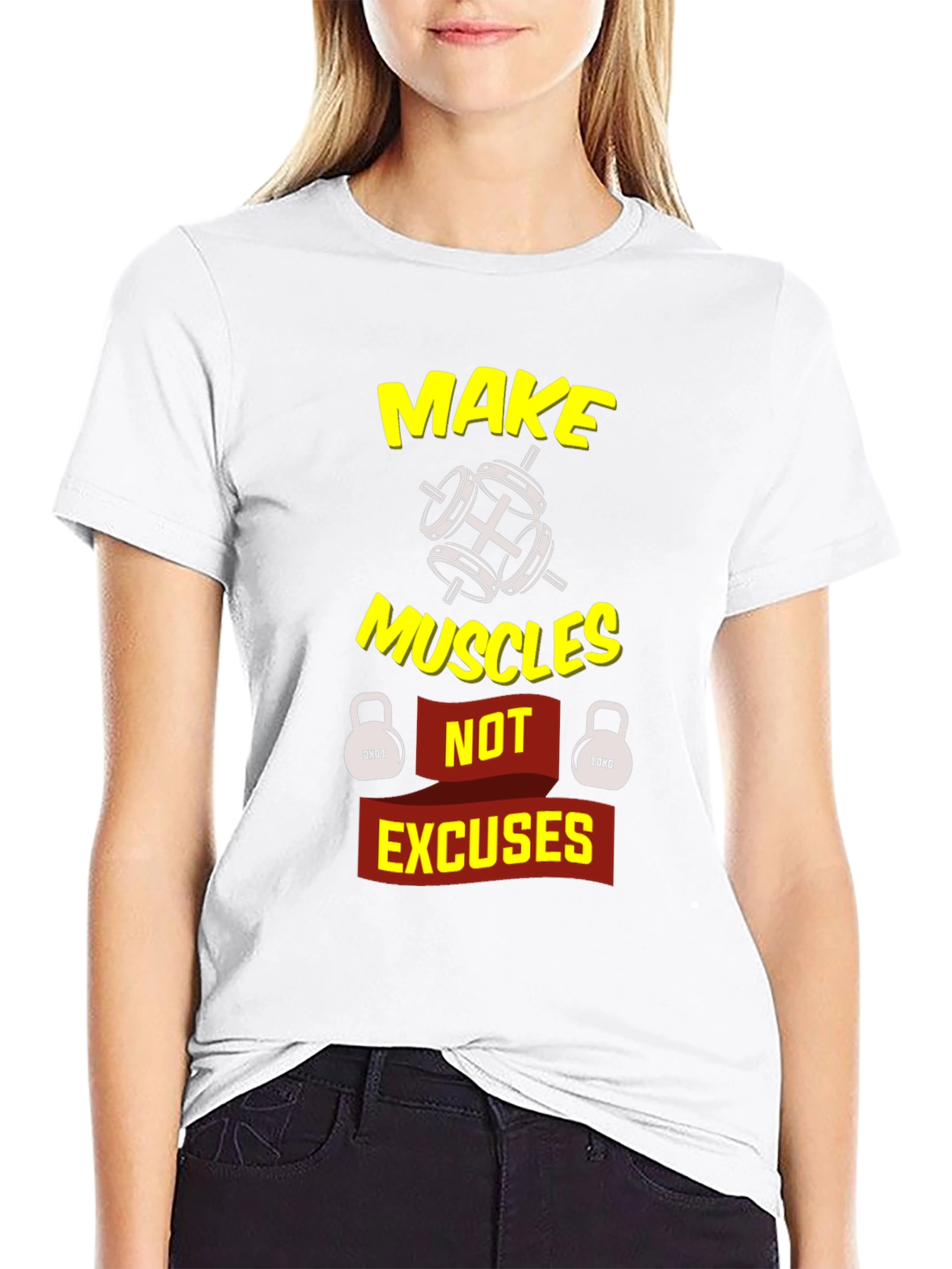 Make Muscles Not Excuses Graphic T-Shirt