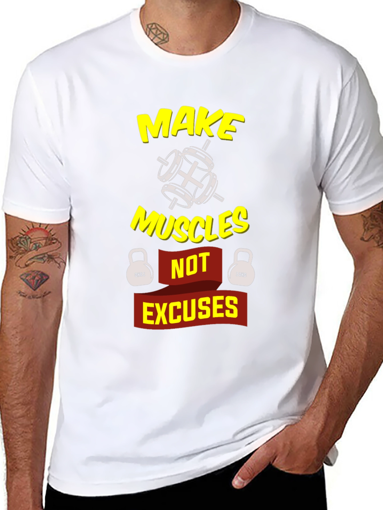 Make Muscles Not Excuses Graphic T-Shirt