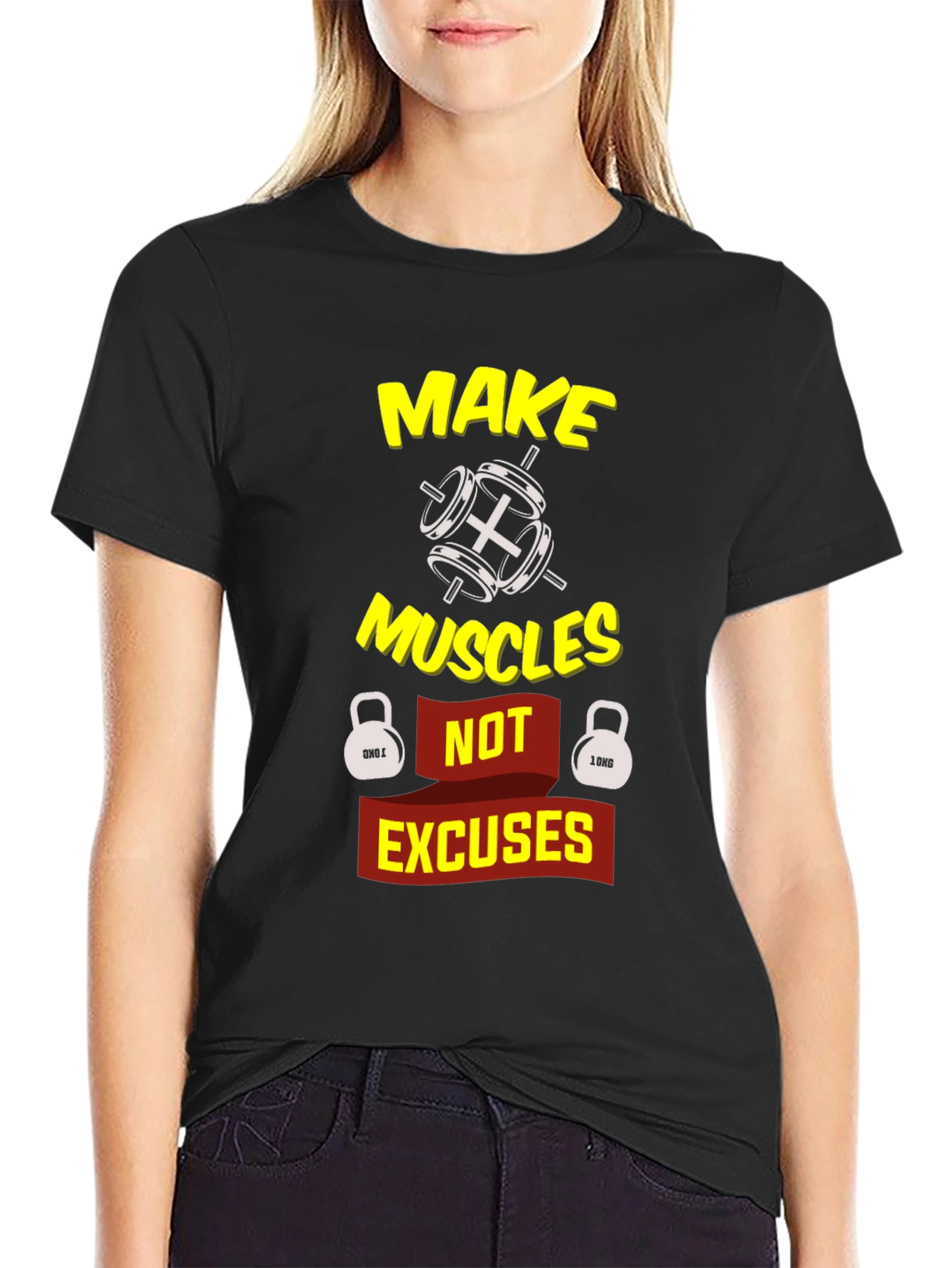 Make Muscles Not Excuses Graphic T-Shirt