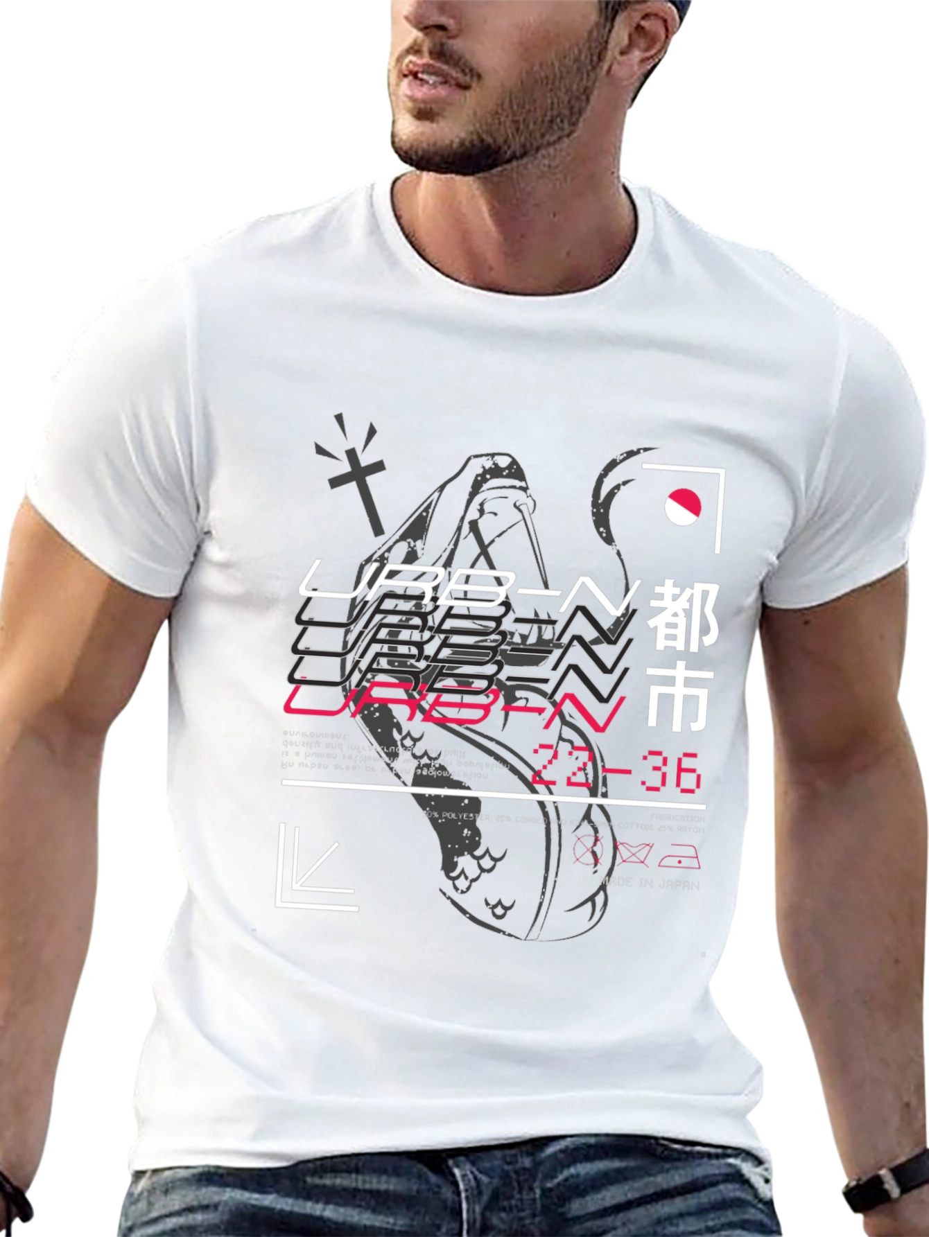 Urban Graphic Print Black T-Shirt