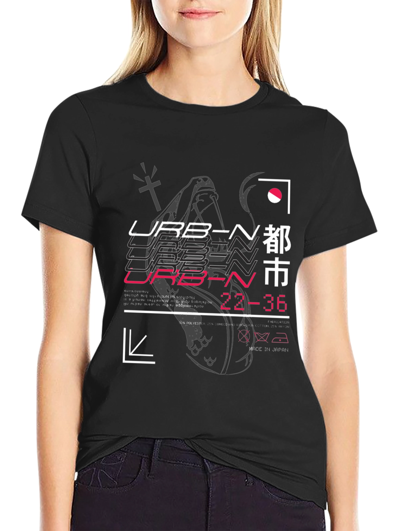 Urban Graphic Print Black T-Shirt