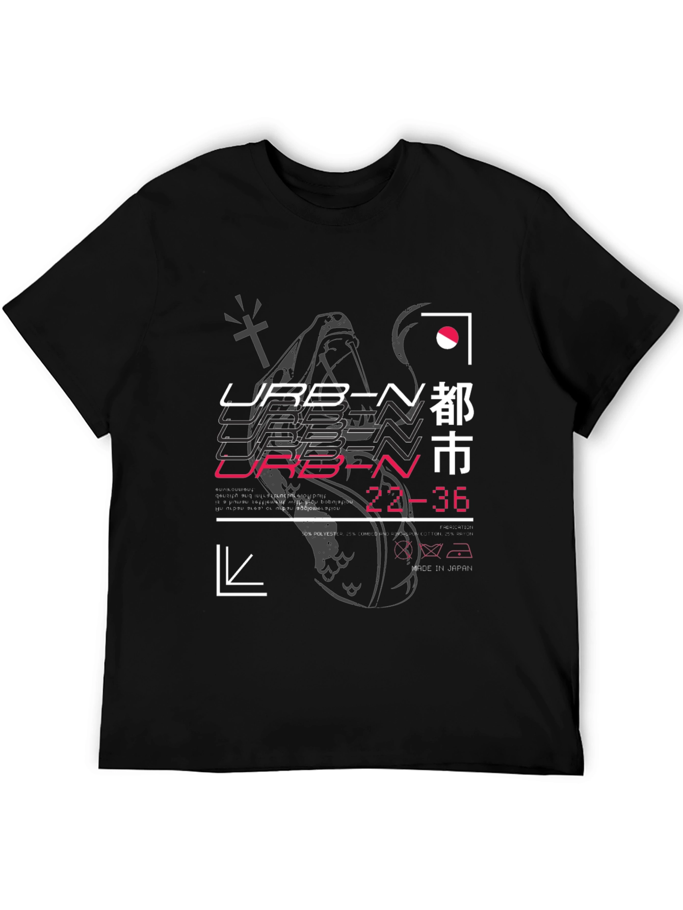 Urban Graphic Print Black T-Shirt