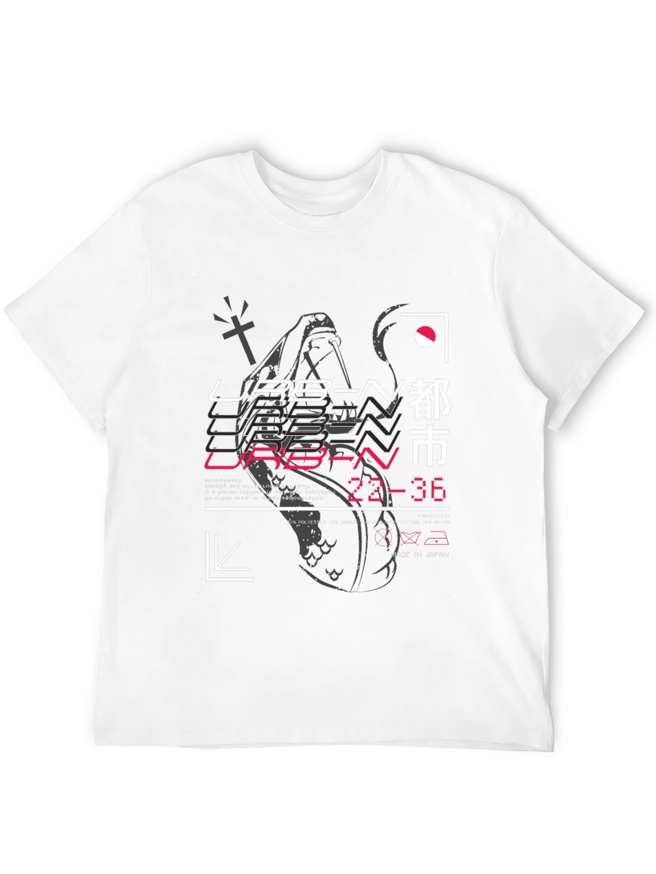 Urban Graphic Print Black T-Shirt