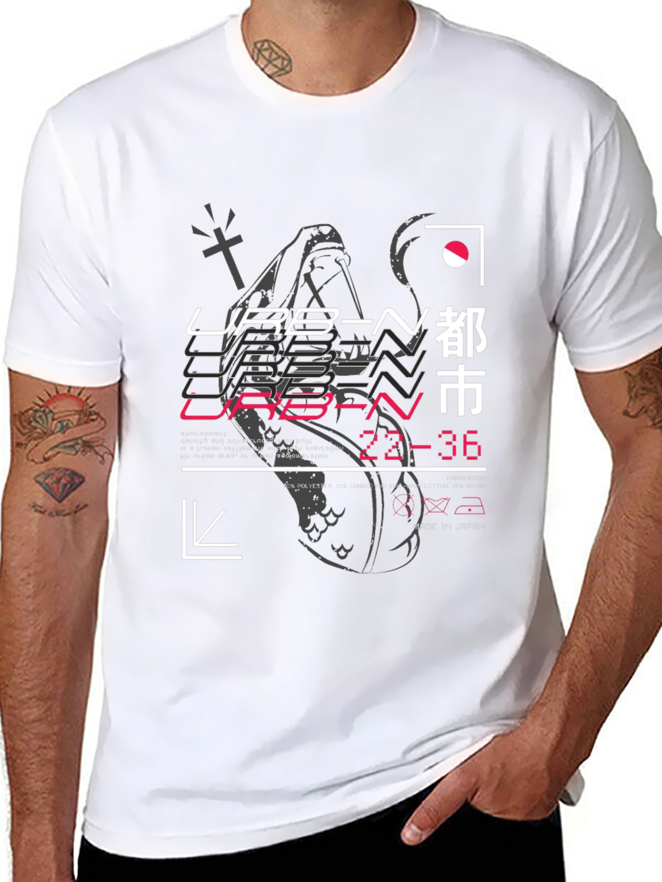 Urban Graphic Print Black T-Shirt