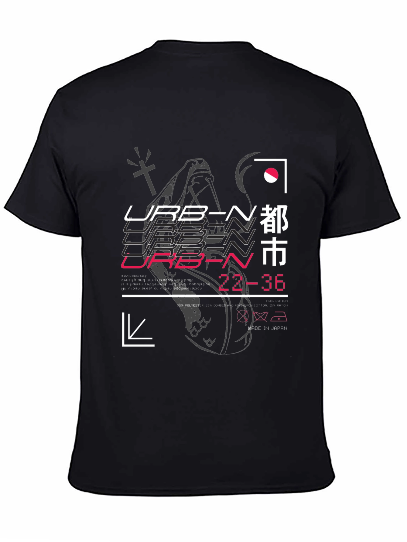 Urban Graphic Print Black T-Shirt