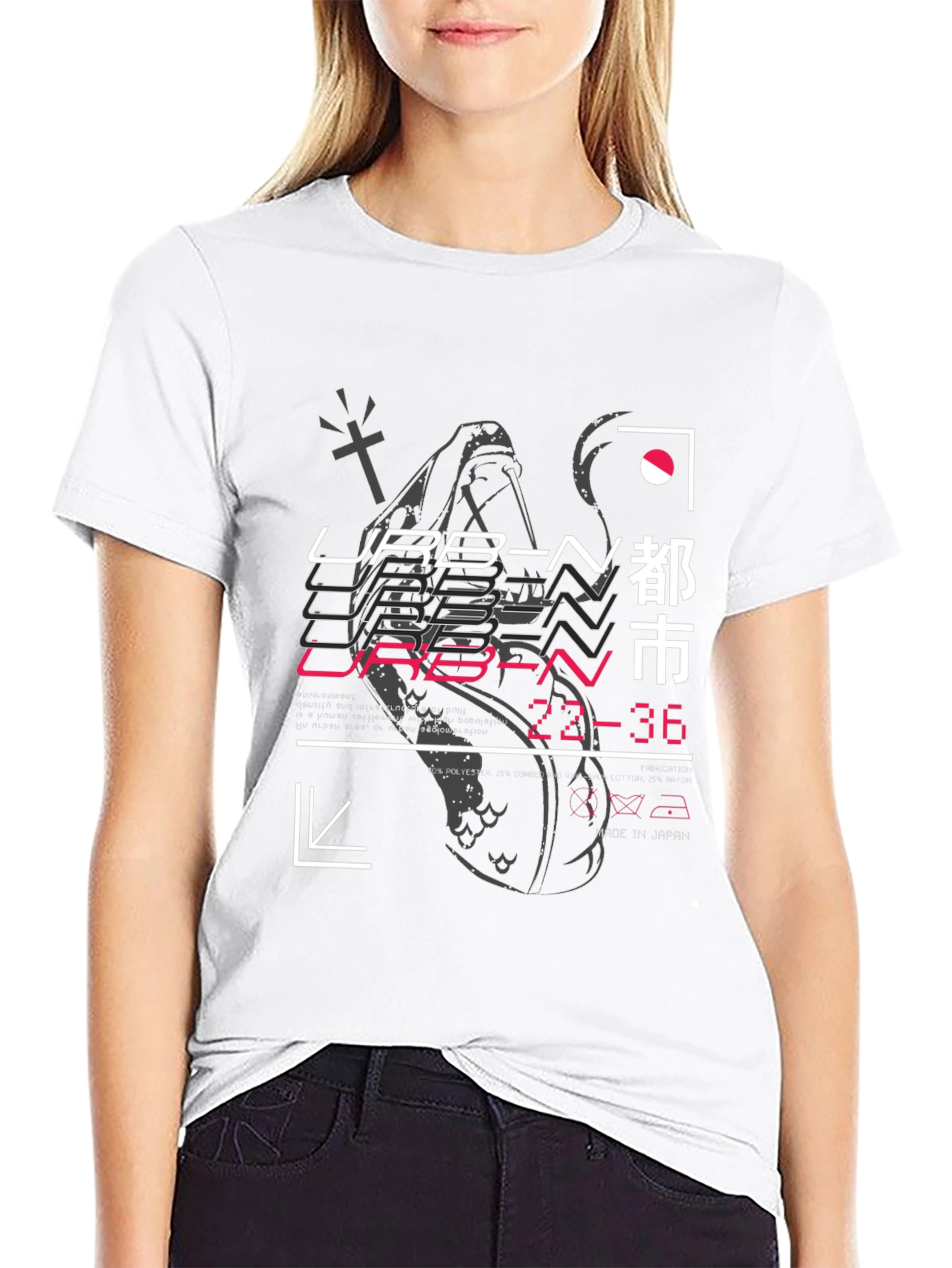 Urban Graphic Print Black T-Shirt
