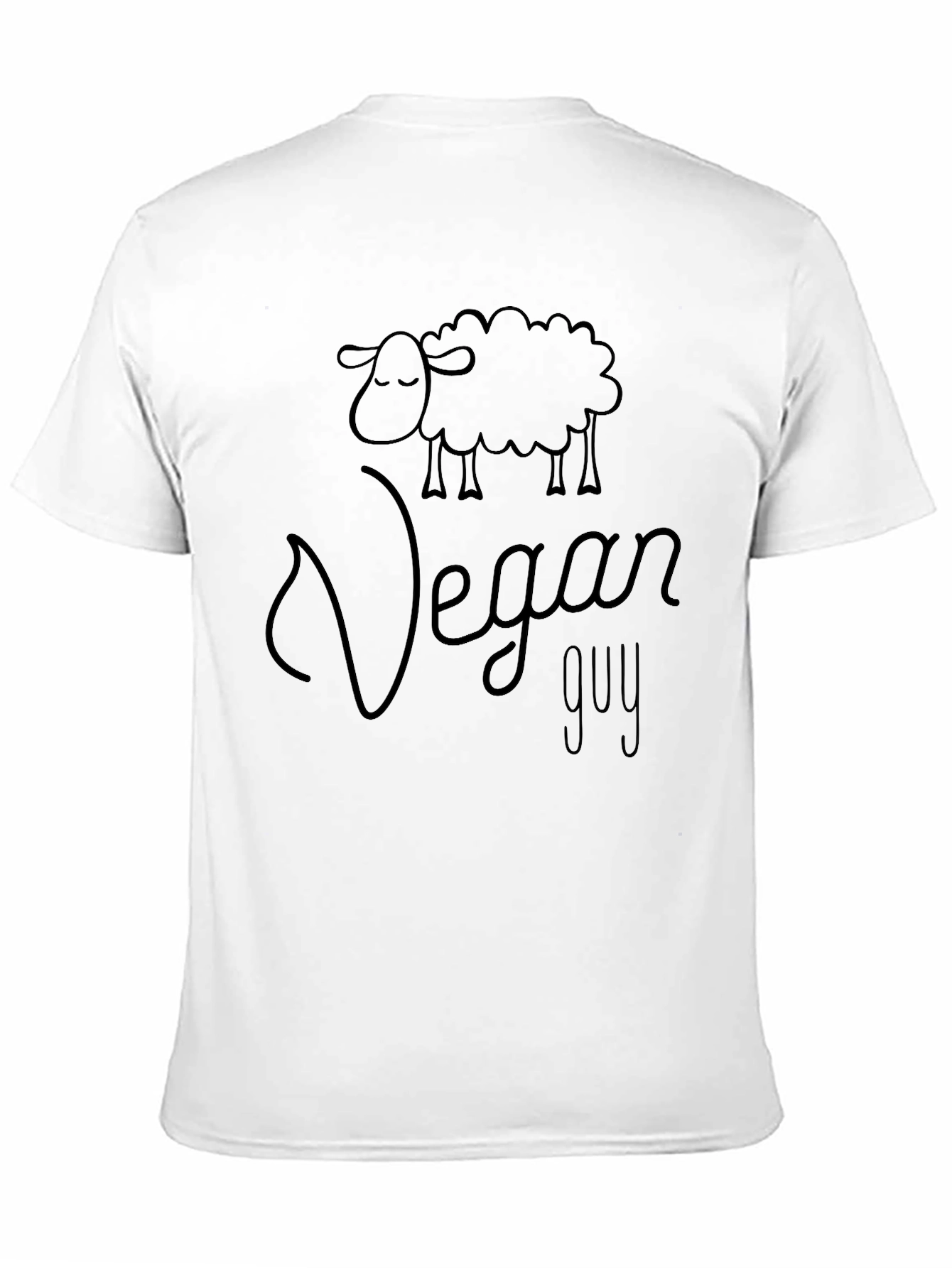 Vegan Guy Sheep Graphic Tee - Black Cotton