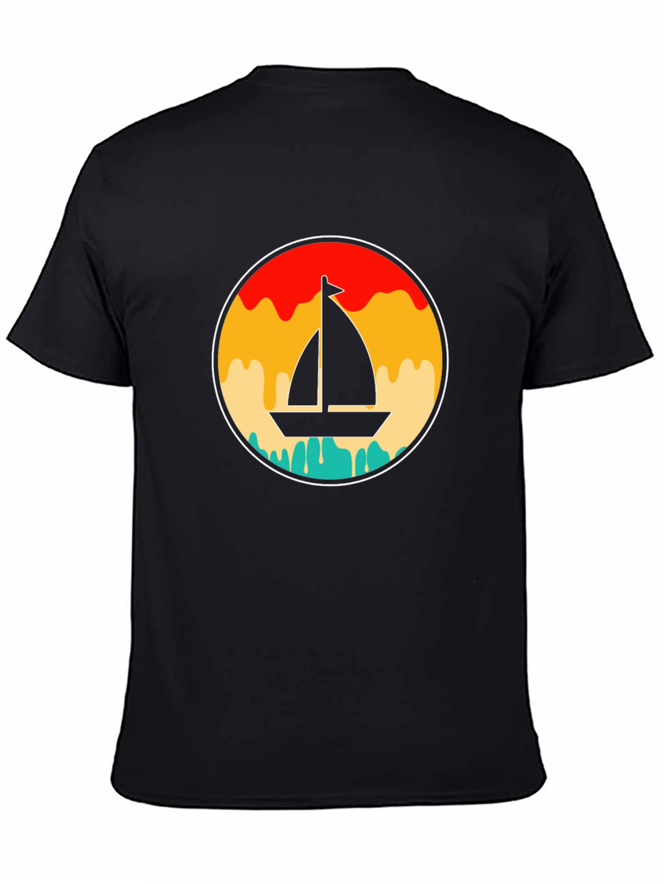 Retro Sunset Sailboat Graphic T-Shirt
