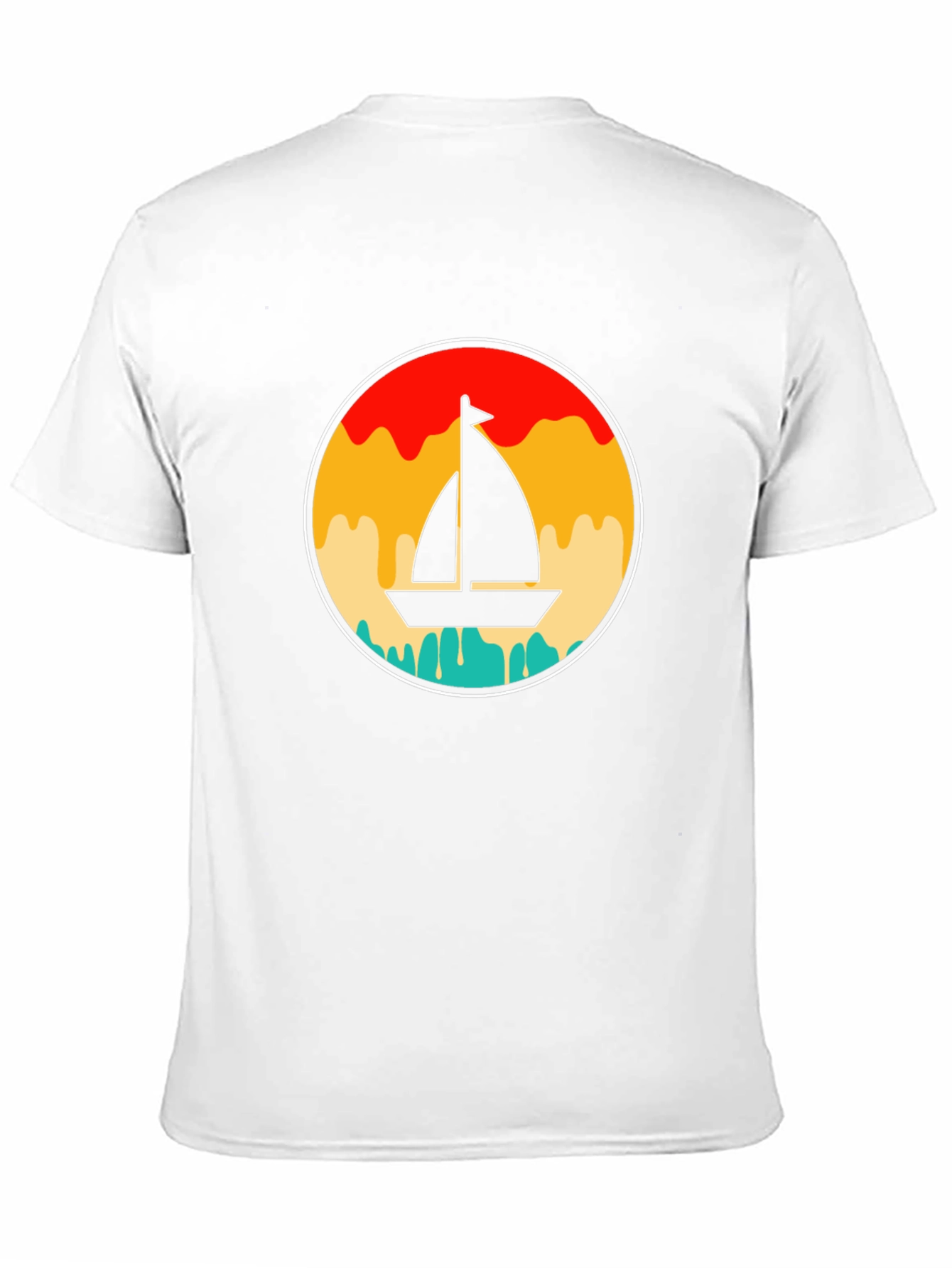 Retro Sunset Sailboat Graphic T-Shirt