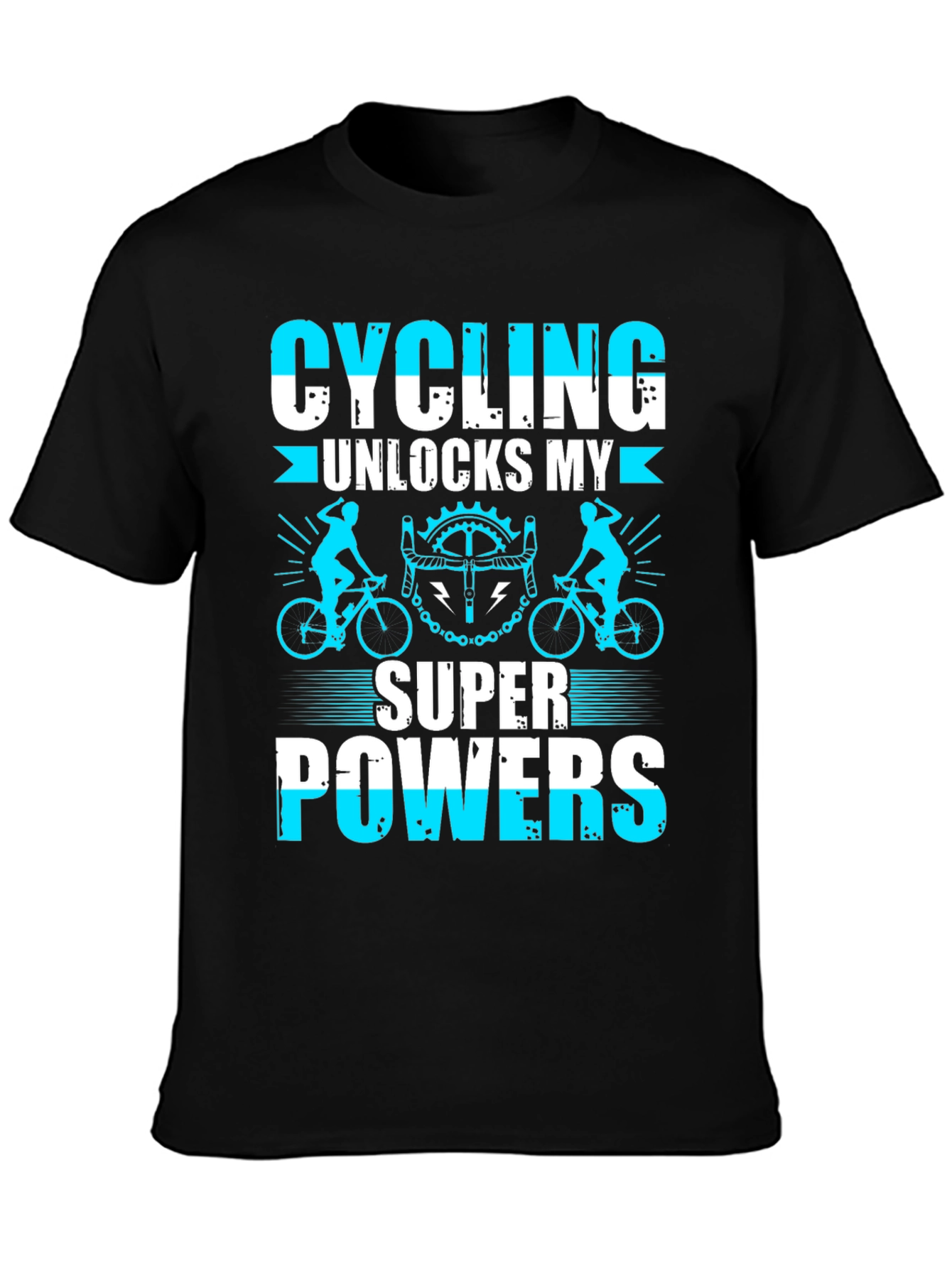 Cycling Superpowers T-Shirt: Black Cotton Tee