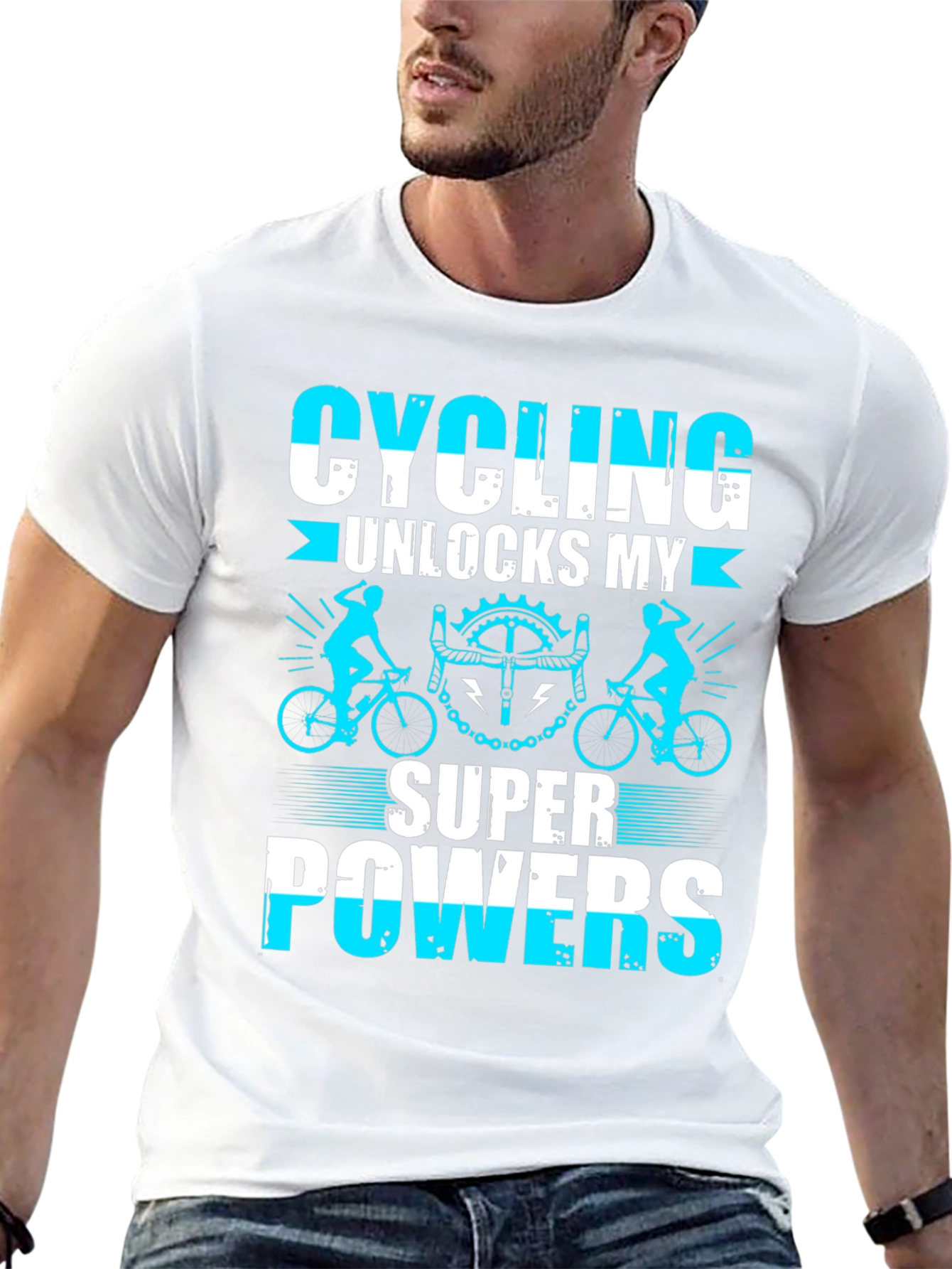 Cycling Superpowers T-Shirt: Black Cotton Tee