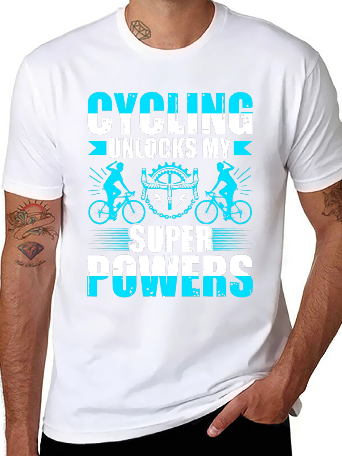 Cycling Superpowers T-Shirt: Black Cotton Tee