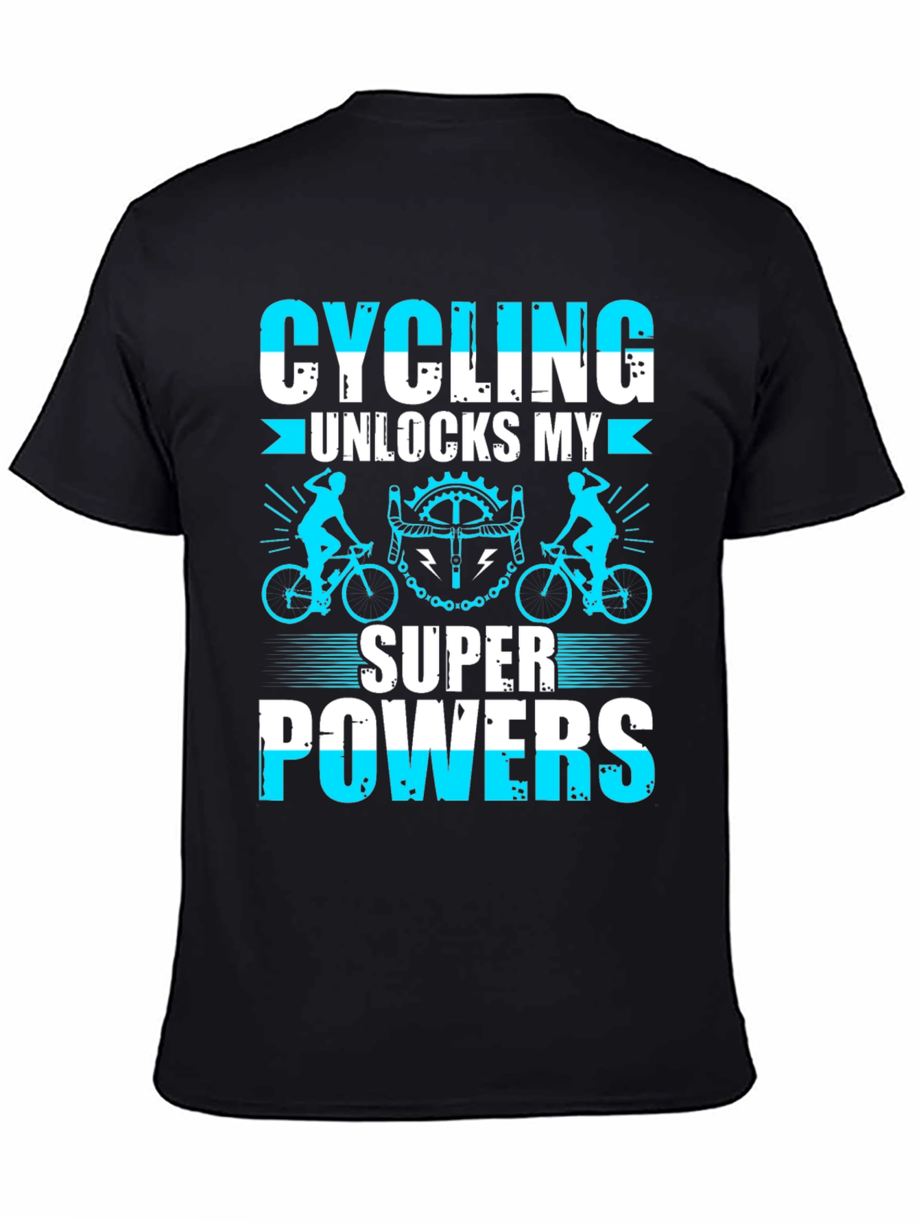 Cycling Superpowers T-Shirt: Black Cotton Tee