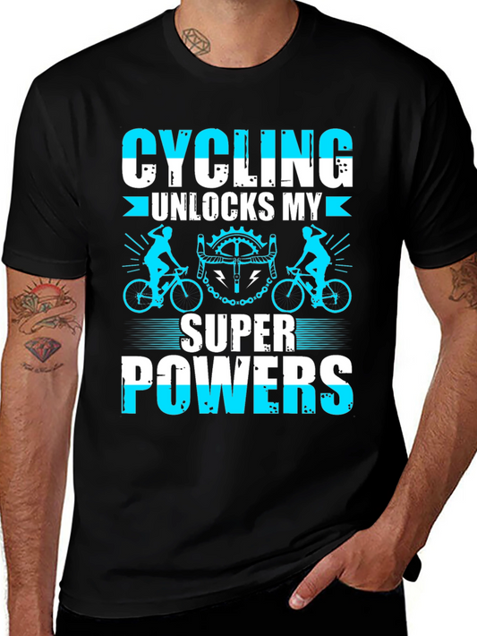 Cycling Superpowers T-Shirt: Black Cotton Tee