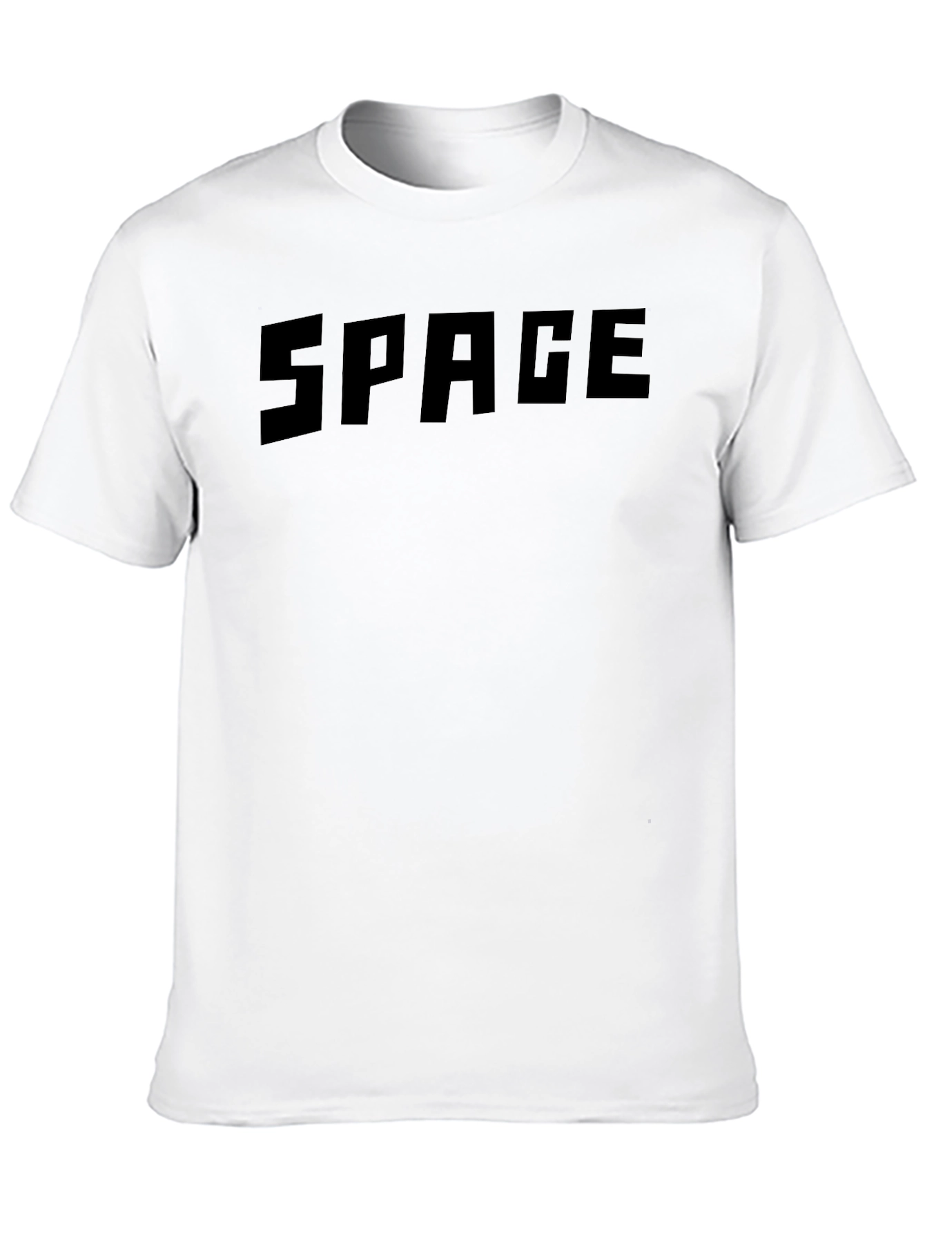 Mens Black SPACE Graphic Crewneck T-Shirt