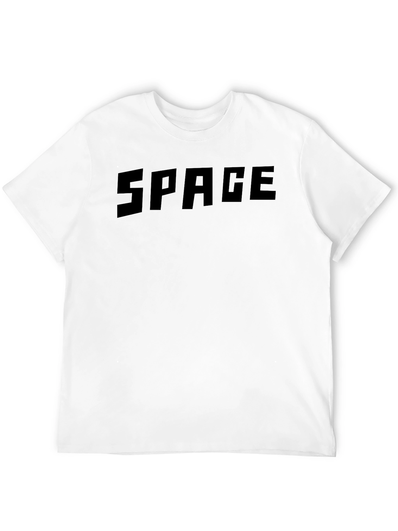 Mens Black SPACE Graphic Crewneck T-Shirt