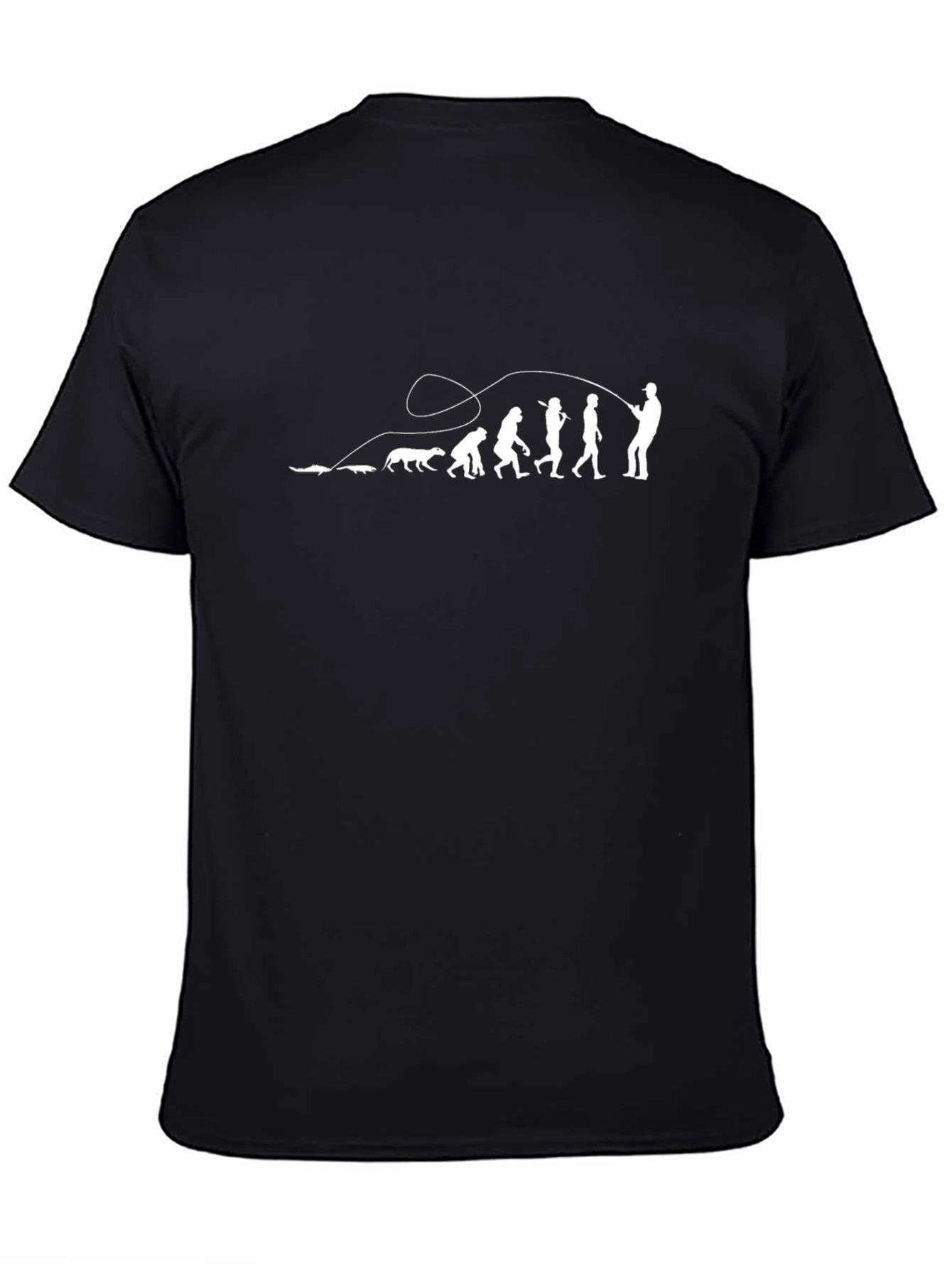 Fishing Evolution T-Shirt - Black Cotton Tee