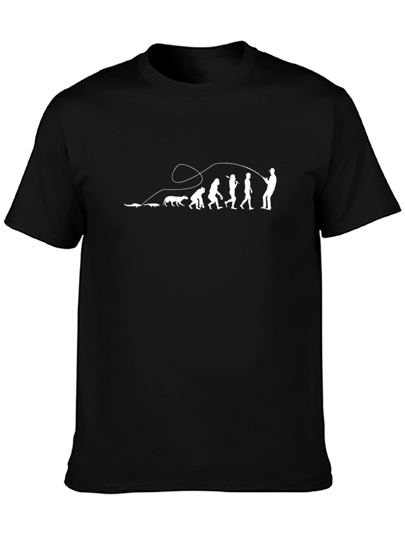 Fishing Evolution T-Shirt - Black Cotton Tee