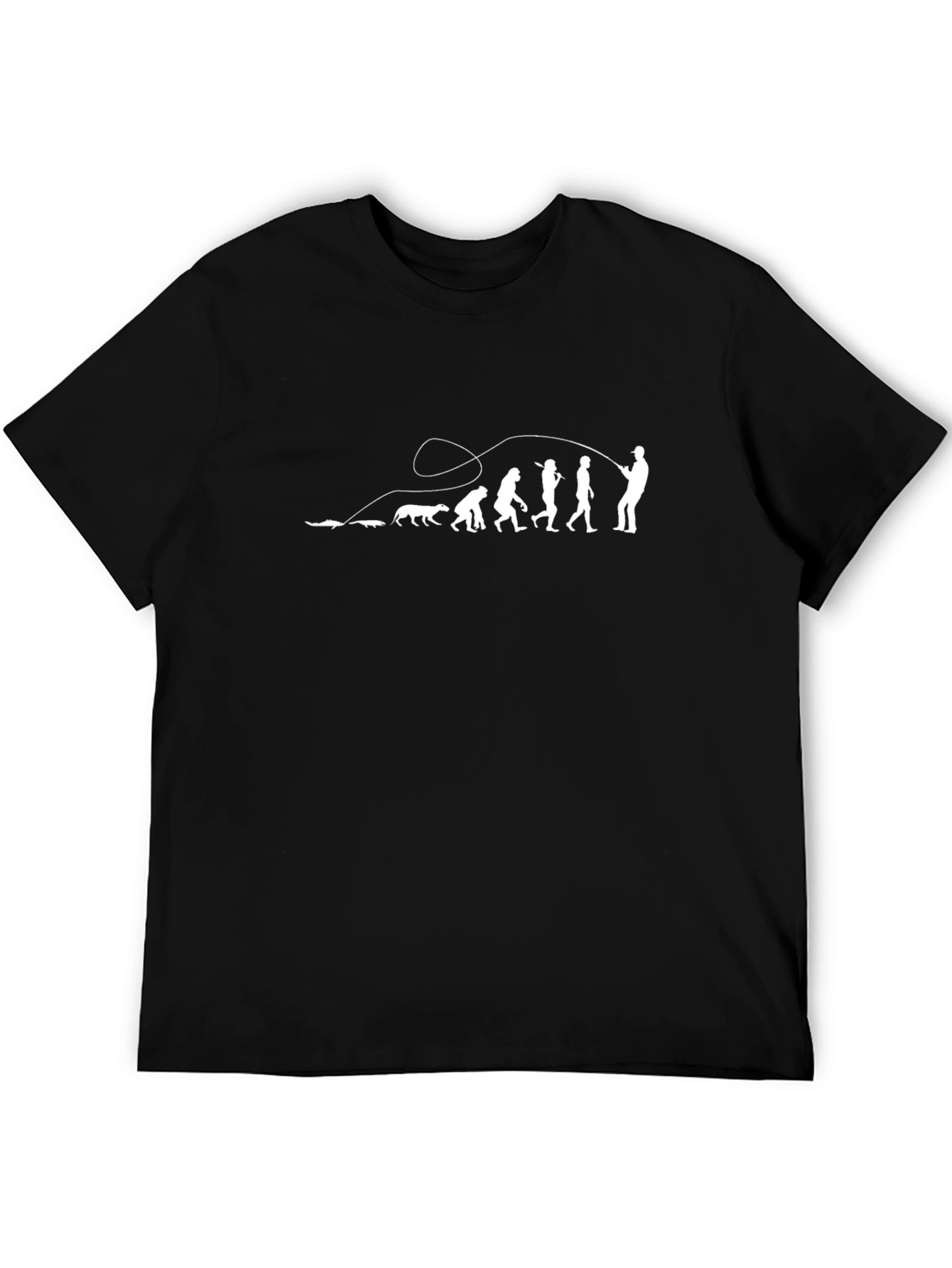 Fishing Evolution T-Shirt - Black Cotton Tee