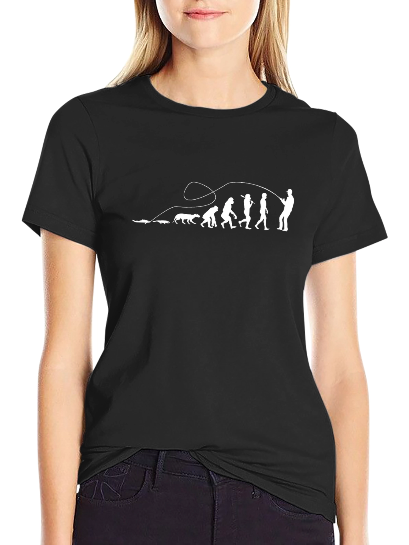 Fishing Evolution T-Shirt - Black Cotton Tee