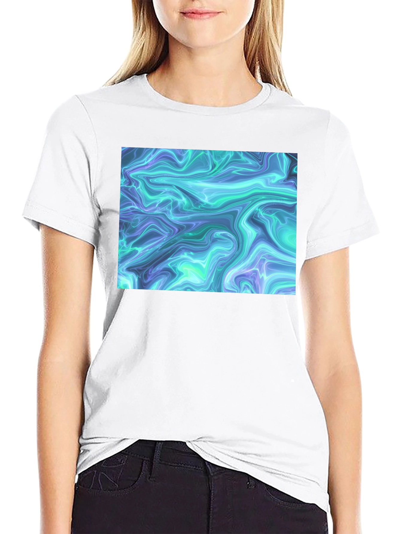 Abstract Swirl Graphic Tee - Cool Casual Style
