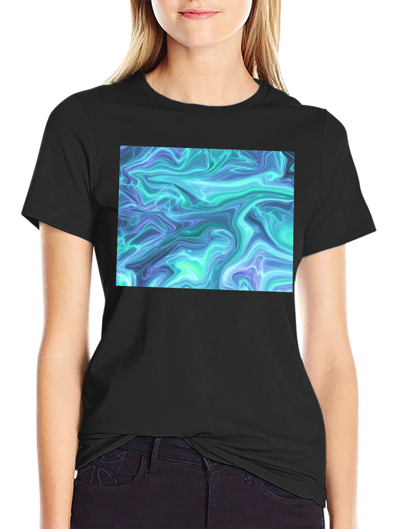 Abstract Swirl Graphic Tee - Cool Casual Style