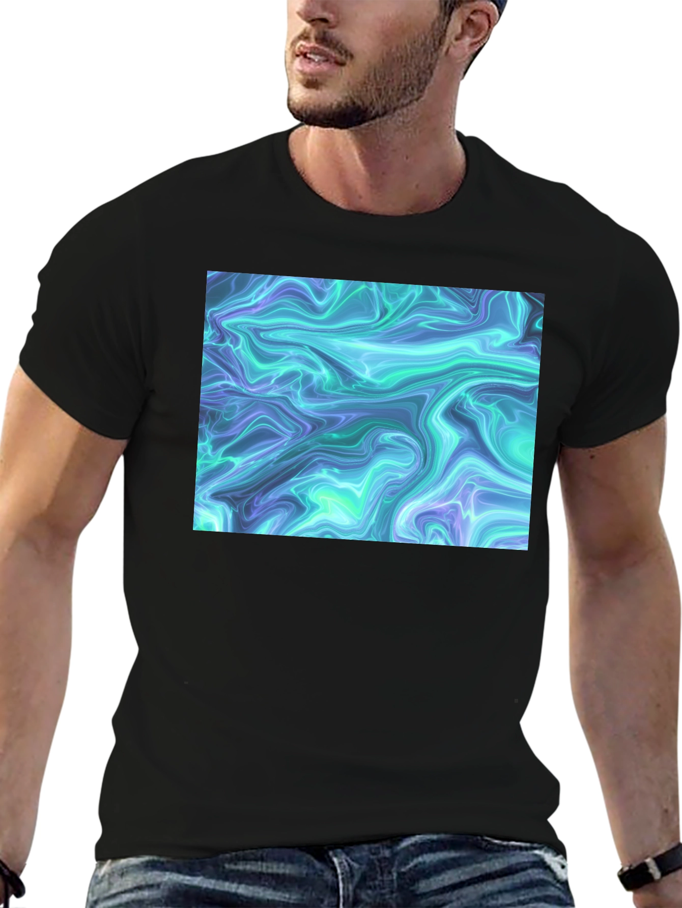 Abstract Swirl Graphic Tee - Cool Casual Style