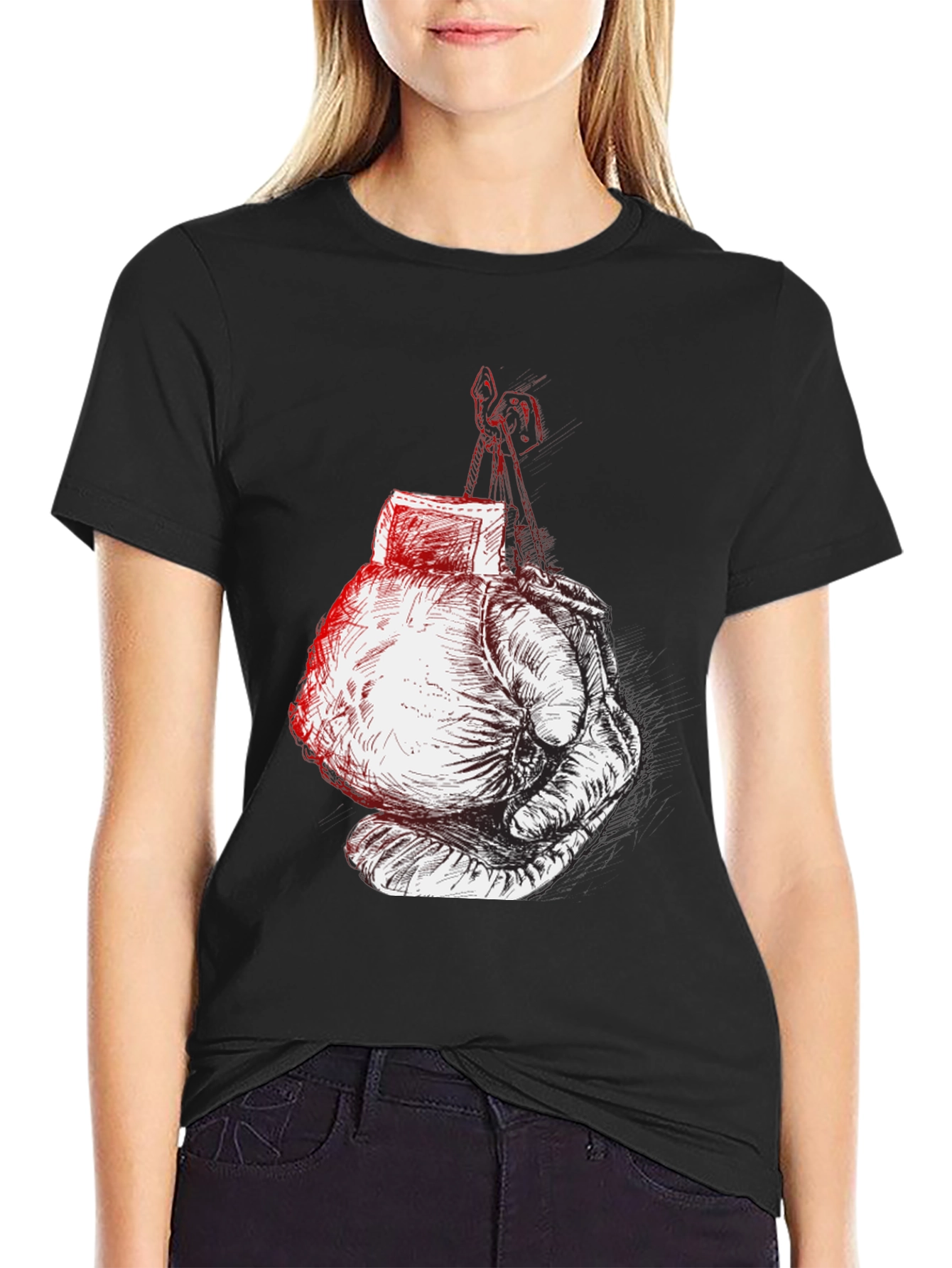 Boxing Glove Graphic Tee - Black