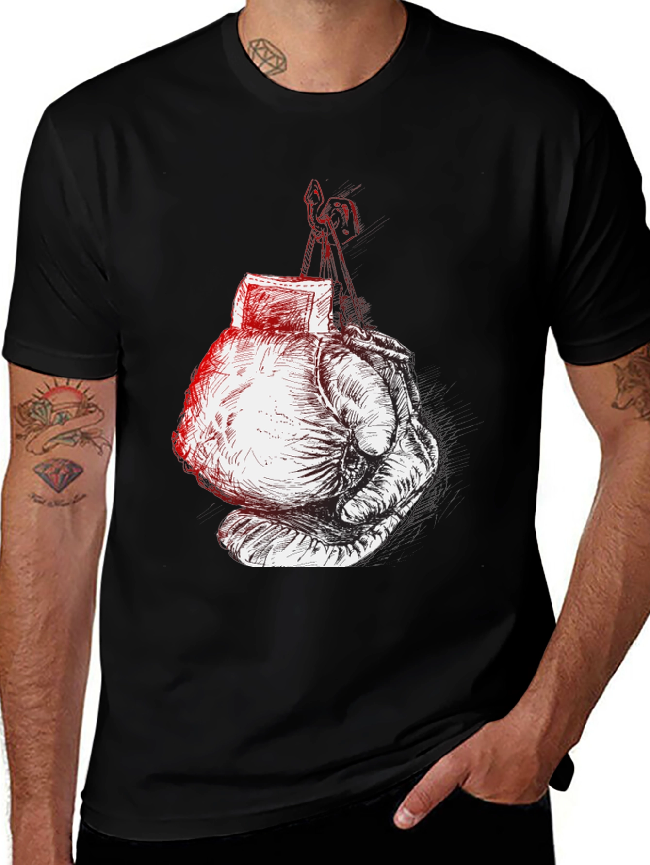 Boxing Glove Graphic Tee - Black