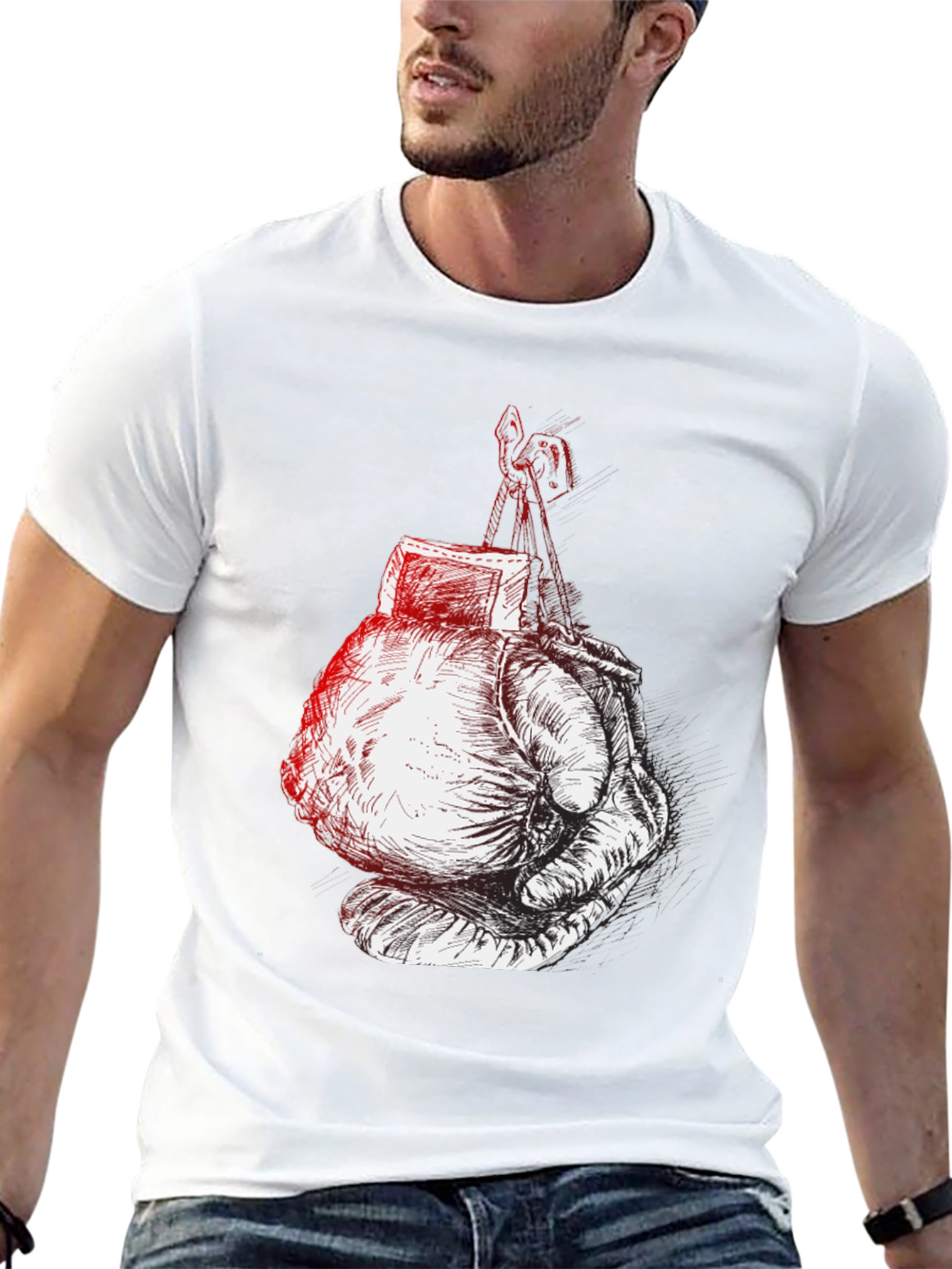 Boxing Glove Graphic Tee - Black