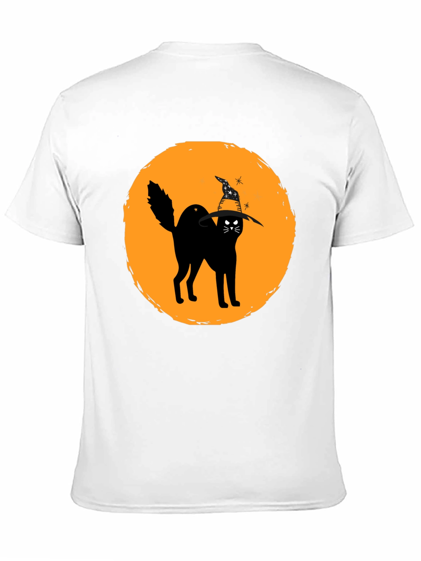 Halloween Cat Graphic Tee - Unisex Black T-Shirt
