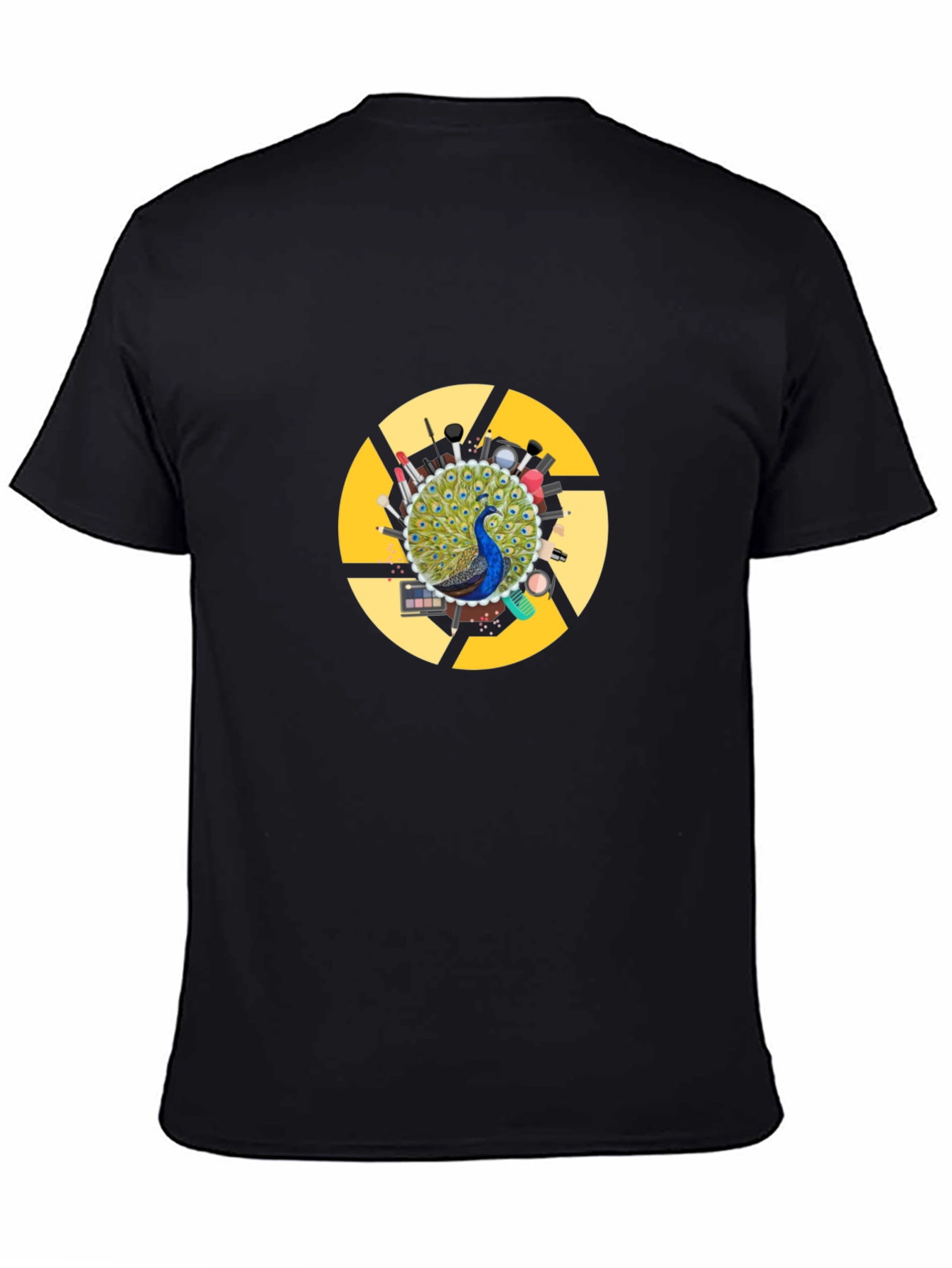 Peacock Makeup Artist T-Shirt - Black Cotton Blend