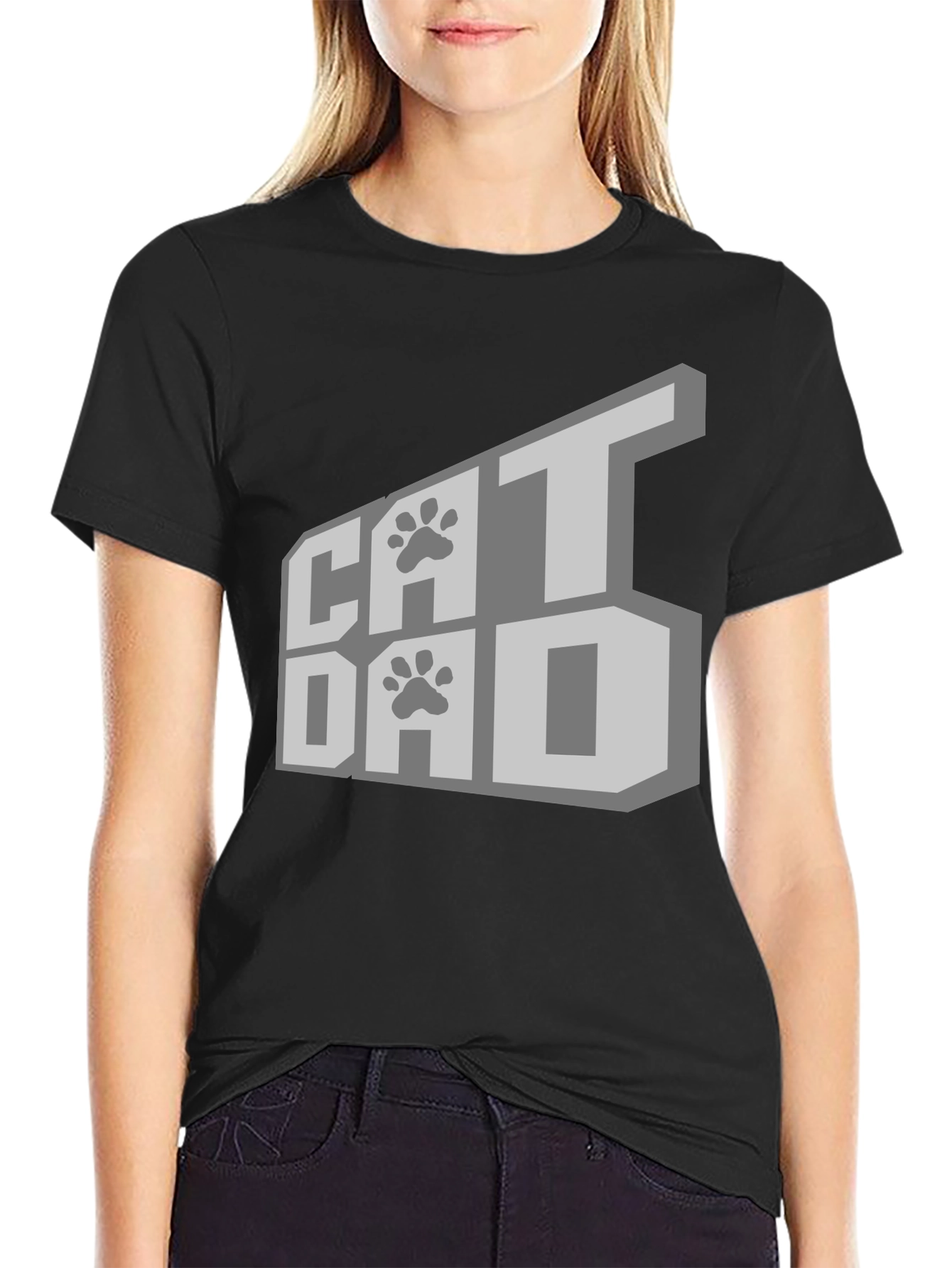 Cat Dad T-Shirt - Black