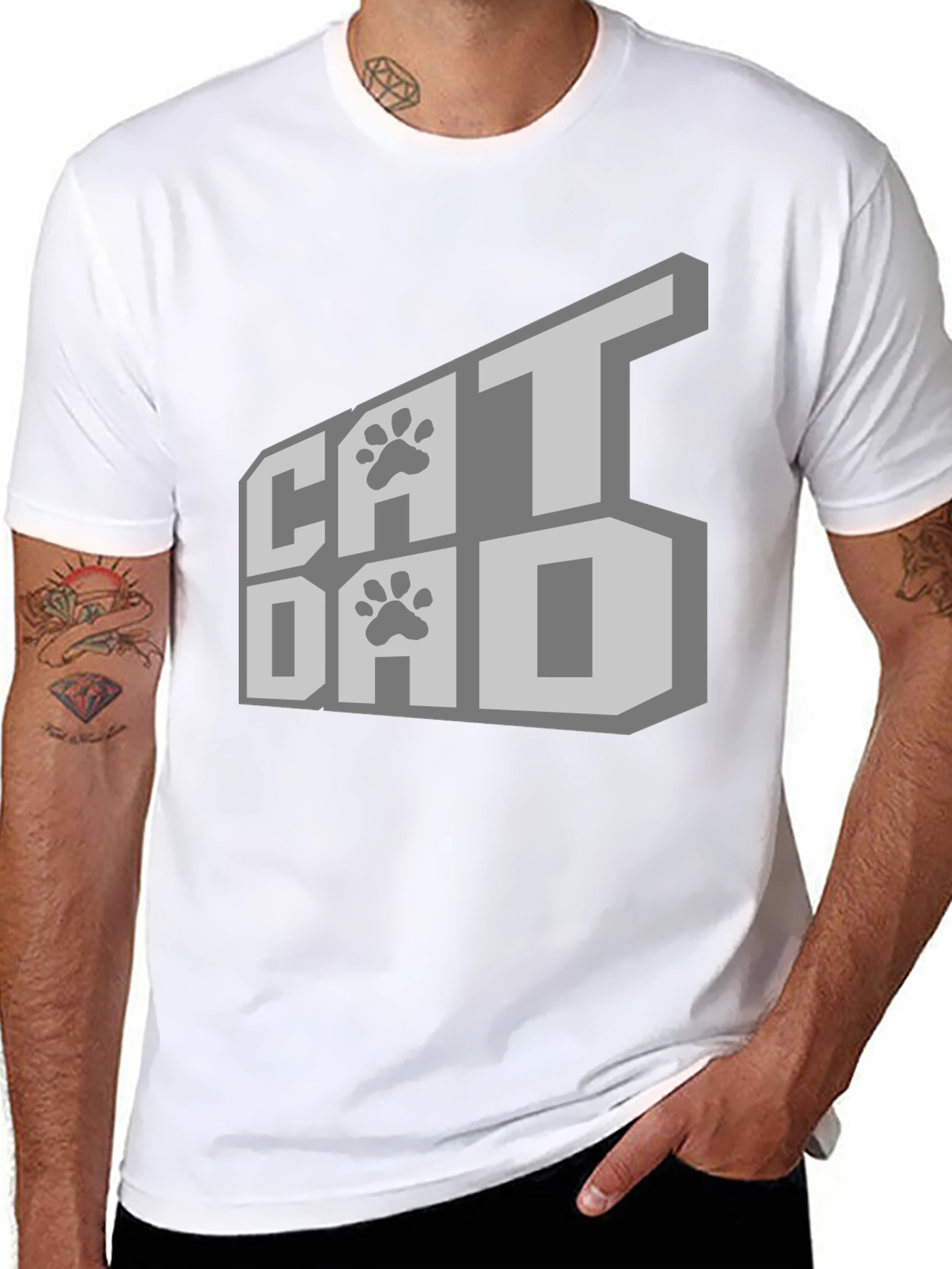 Cat Dad T-Shirt - Black