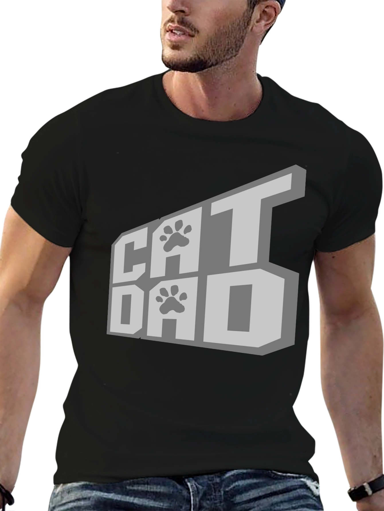 Cat Dad T-Shirt - Black